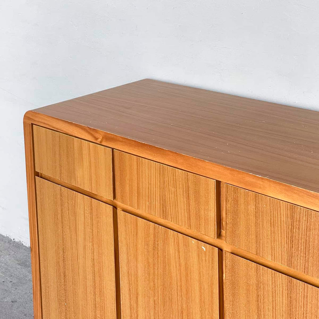 4-Door Curved Corner Wooden Sideboard