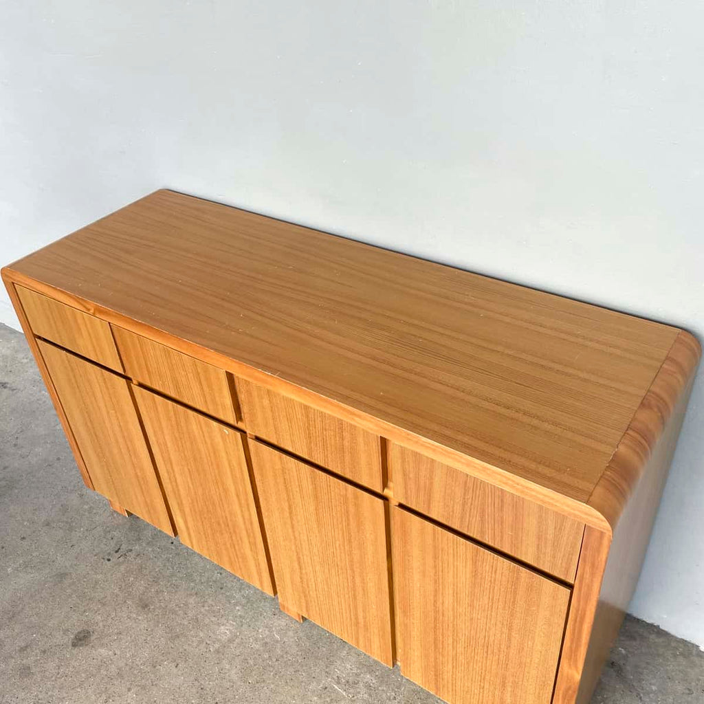4-Door Curved Corner Wooden Sideboard
