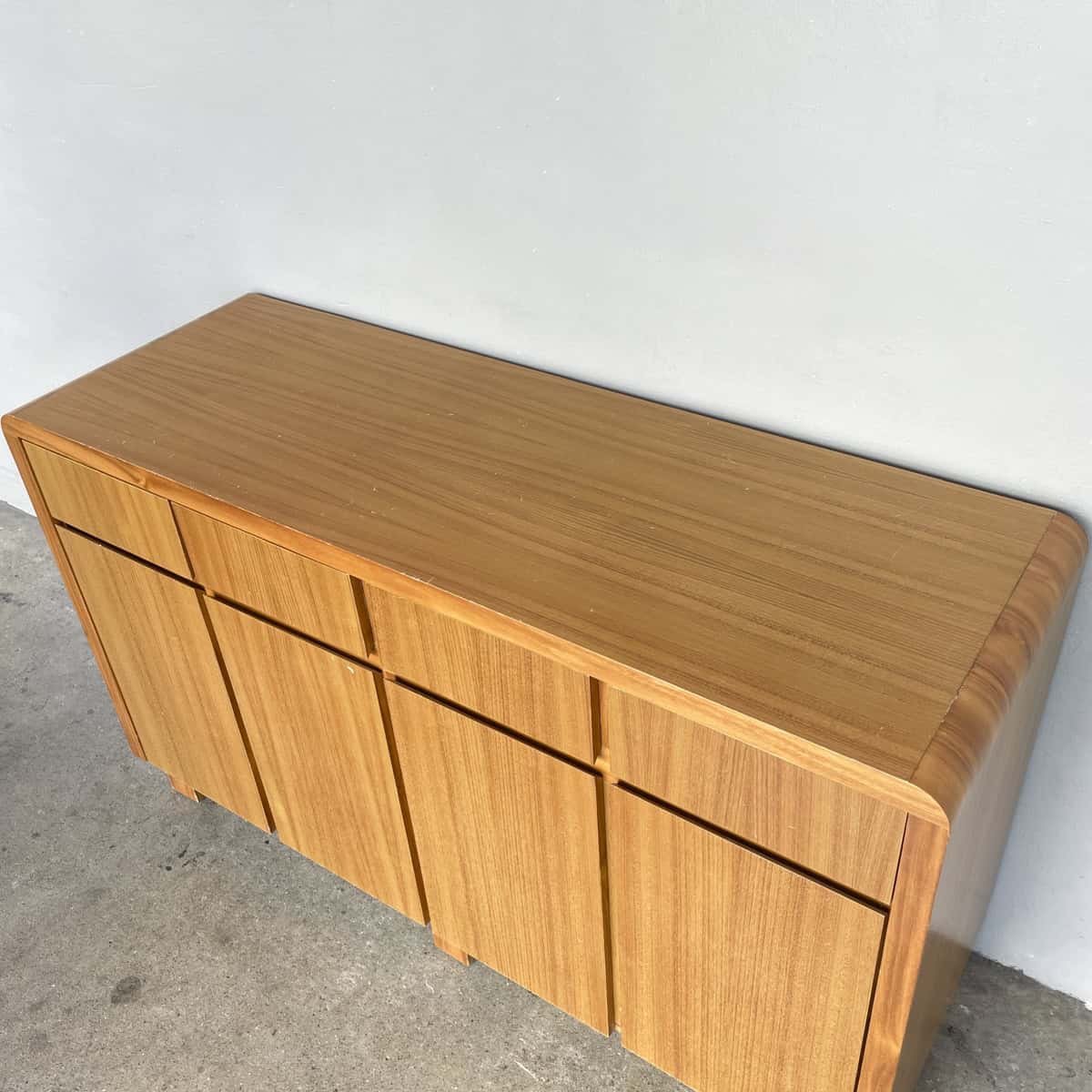 4-Door Curved Corner Wooden Sideboard