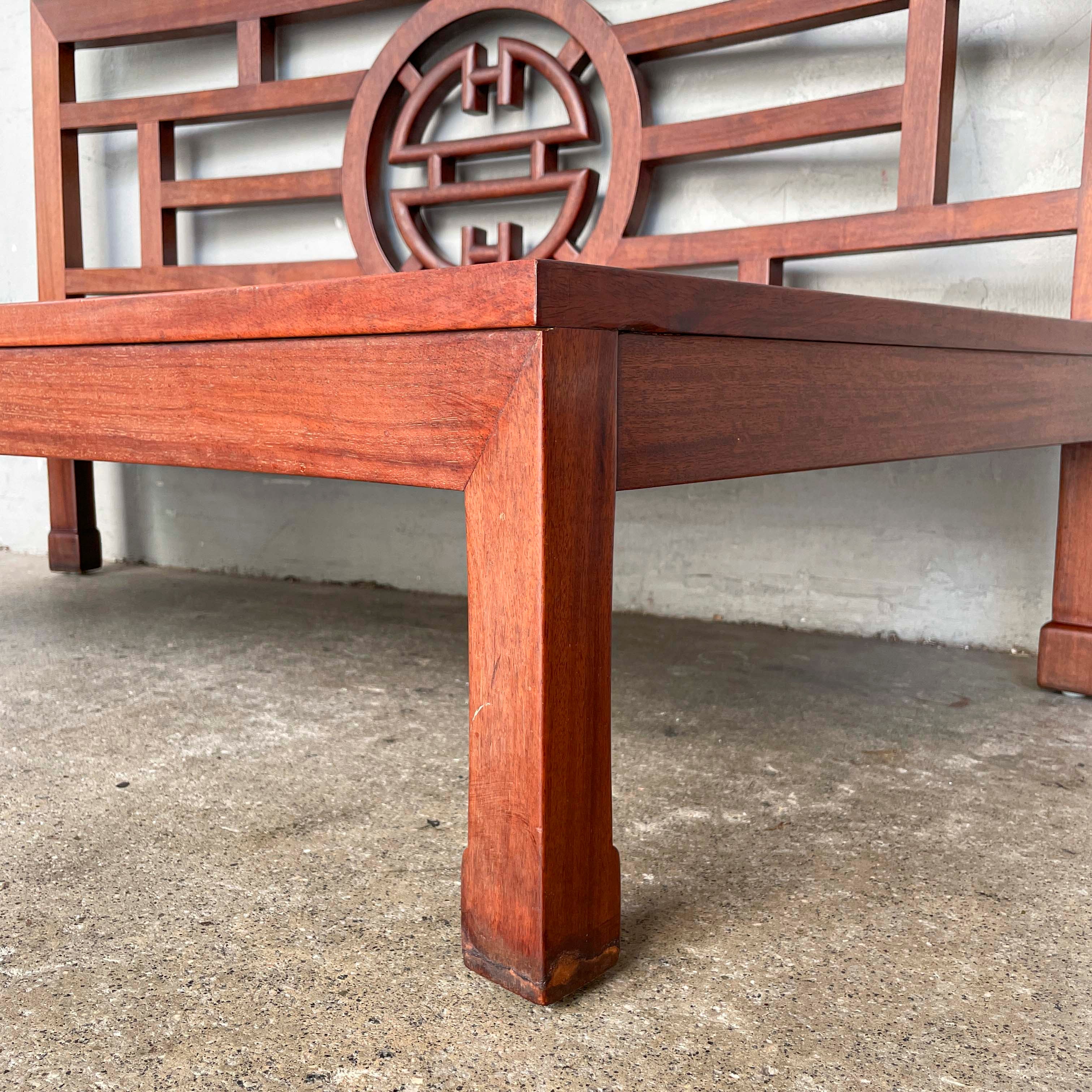 Vintage Rosewood Curved Sofa Bench