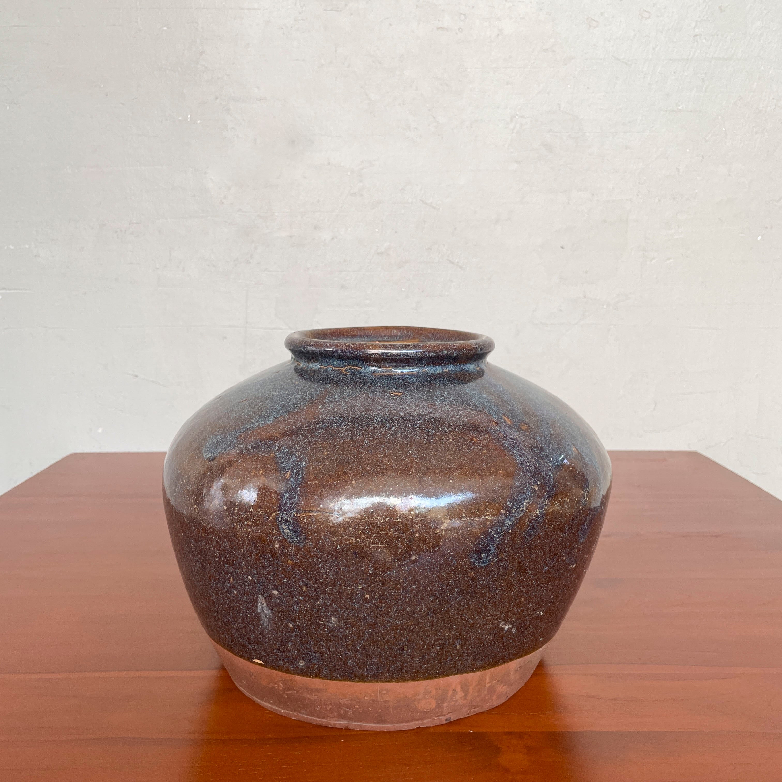 Rustic Brown Glazed Ceramic Vessel
