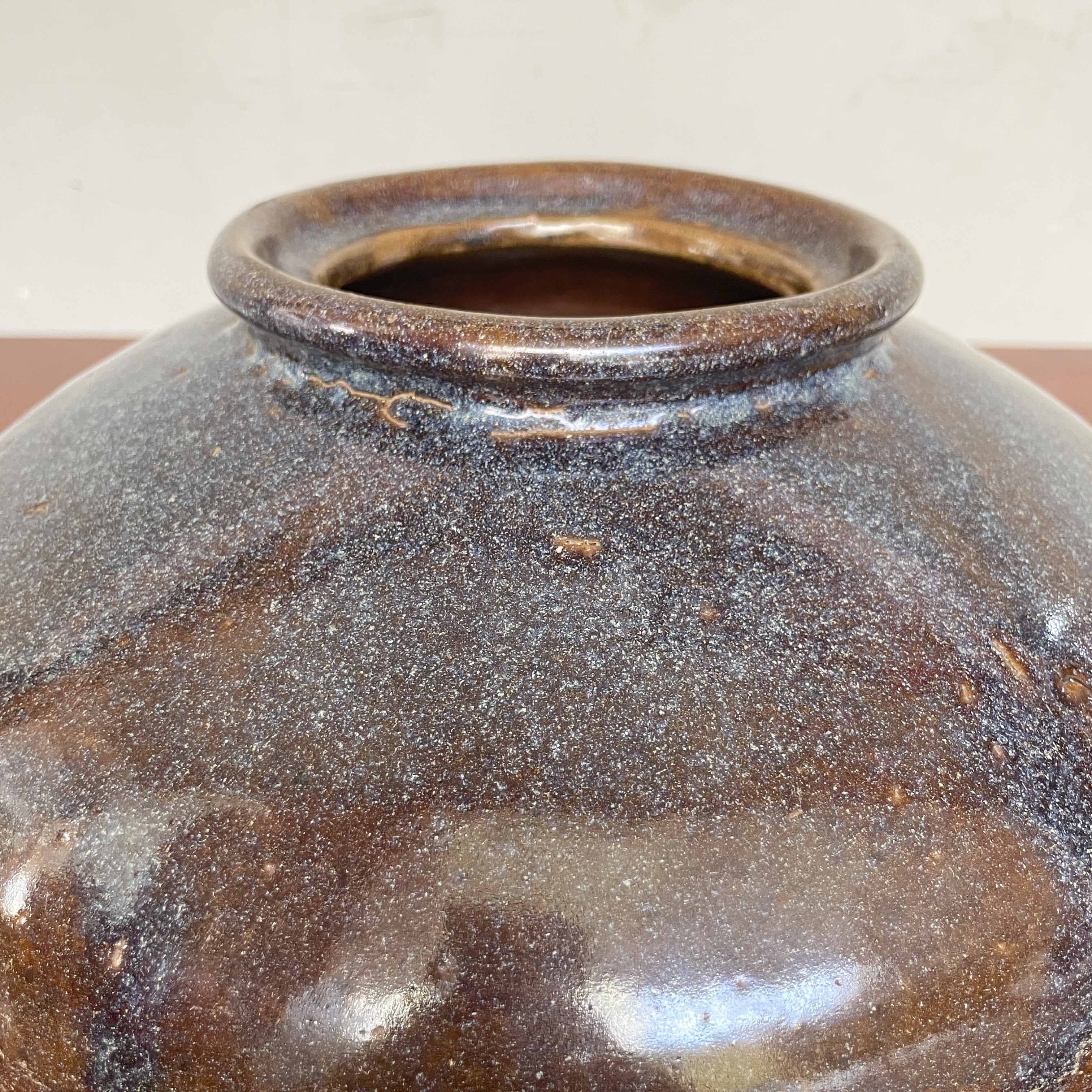 Rustic Brown Glazed Ceramic Vessel