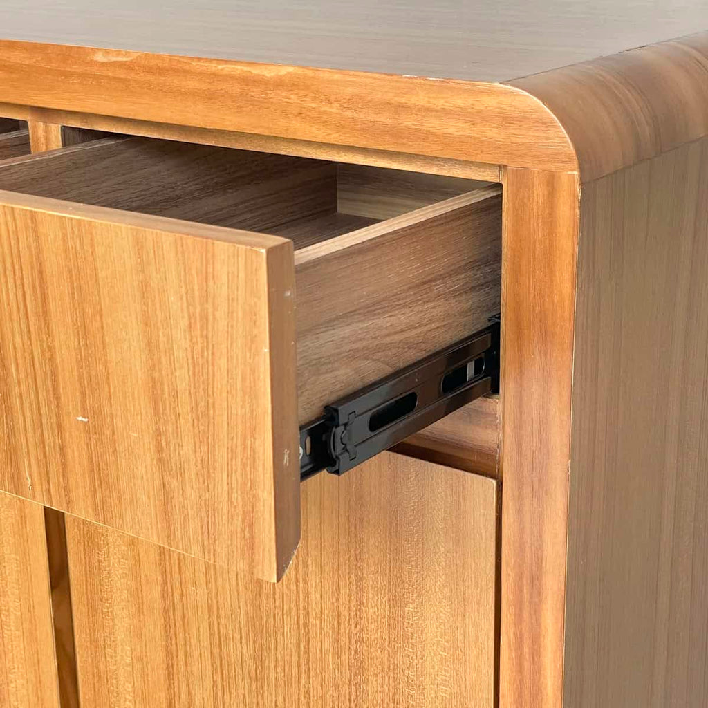 4-Door Curved Corner Wooden Sideboard