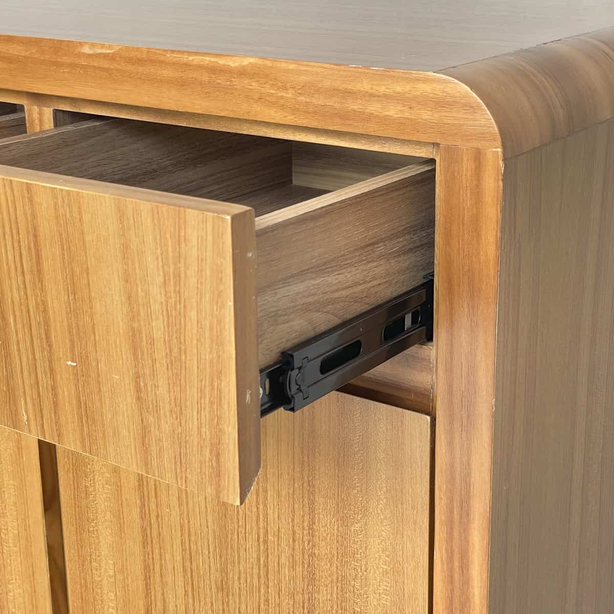 4-Door Curved Corner Wooden Sideboard