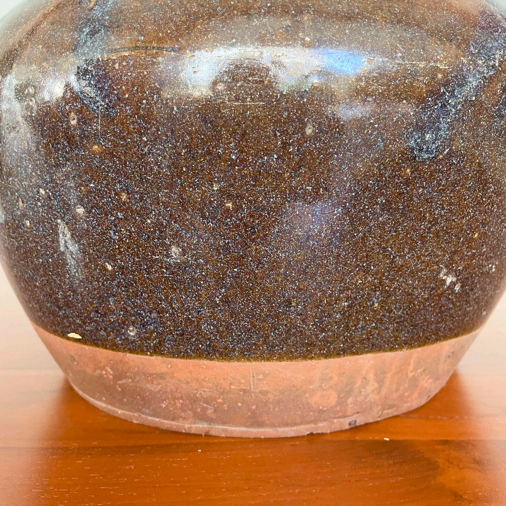 Rustic Brown Glazed Ceramic Vessel