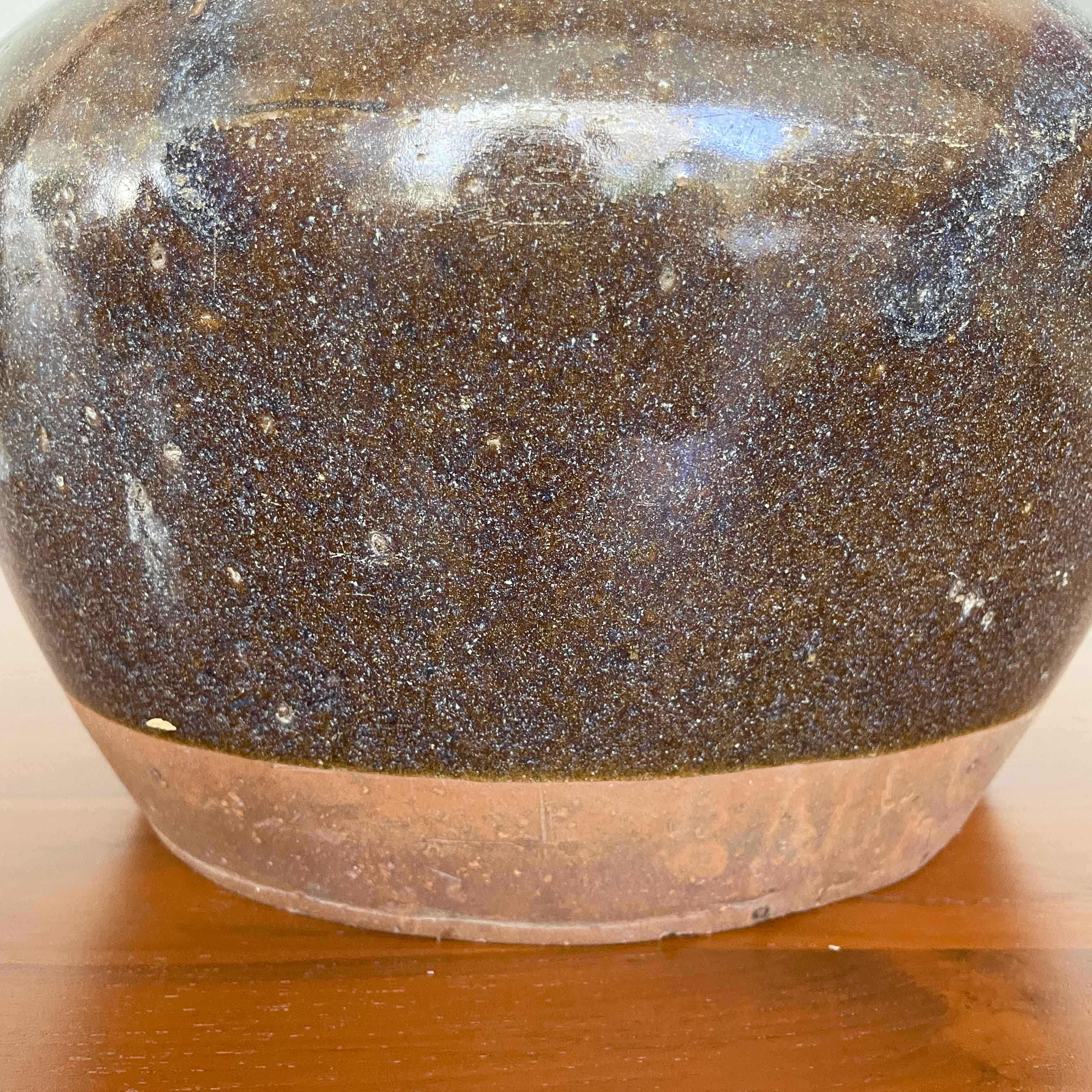 Rustic Brown Glazed Ceramic Vessel