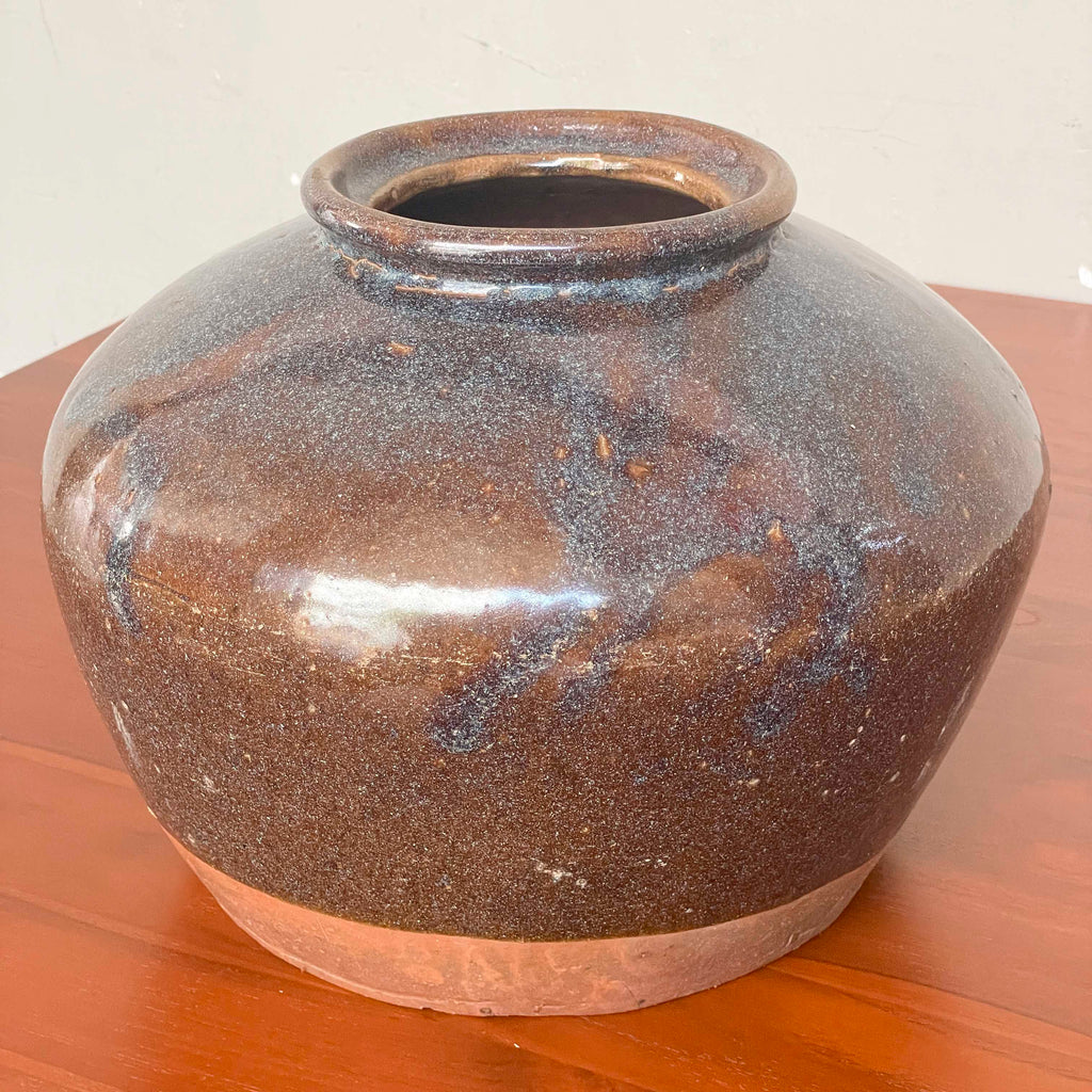 Rustic Brown Glazed Ceramic Vessel