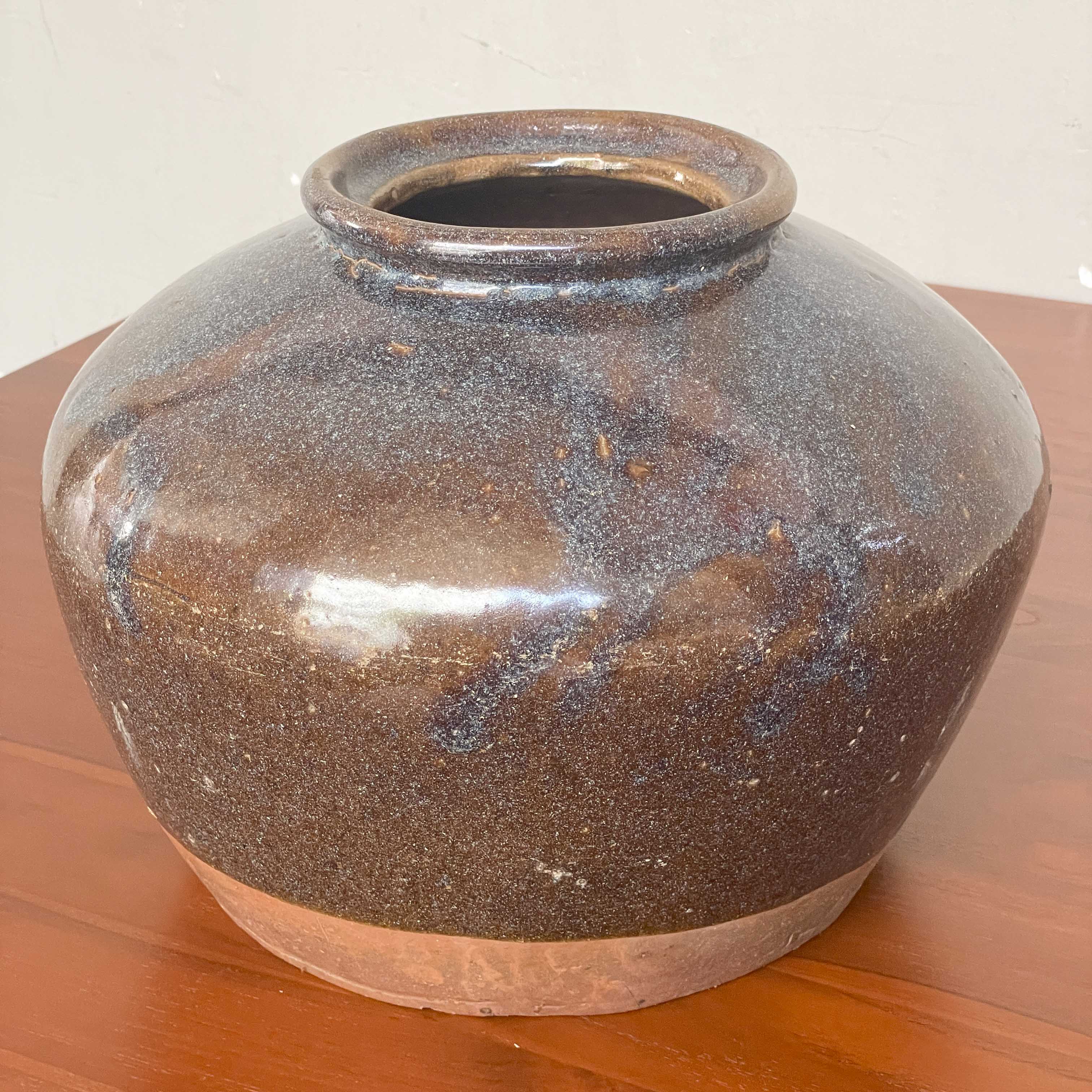 Rustic Brown Glazed Ceramic Vessel