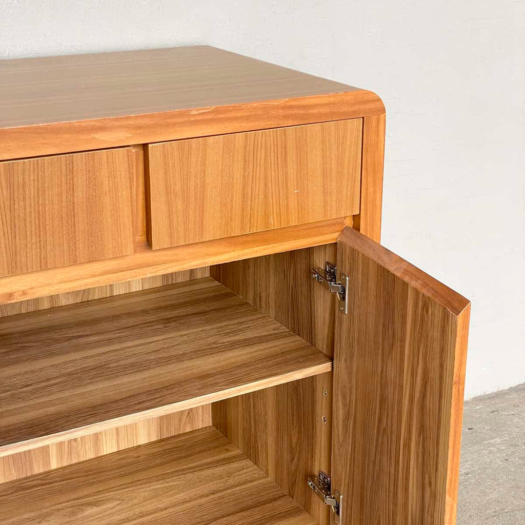 4-Door Curved Corner Wooden Sideboard