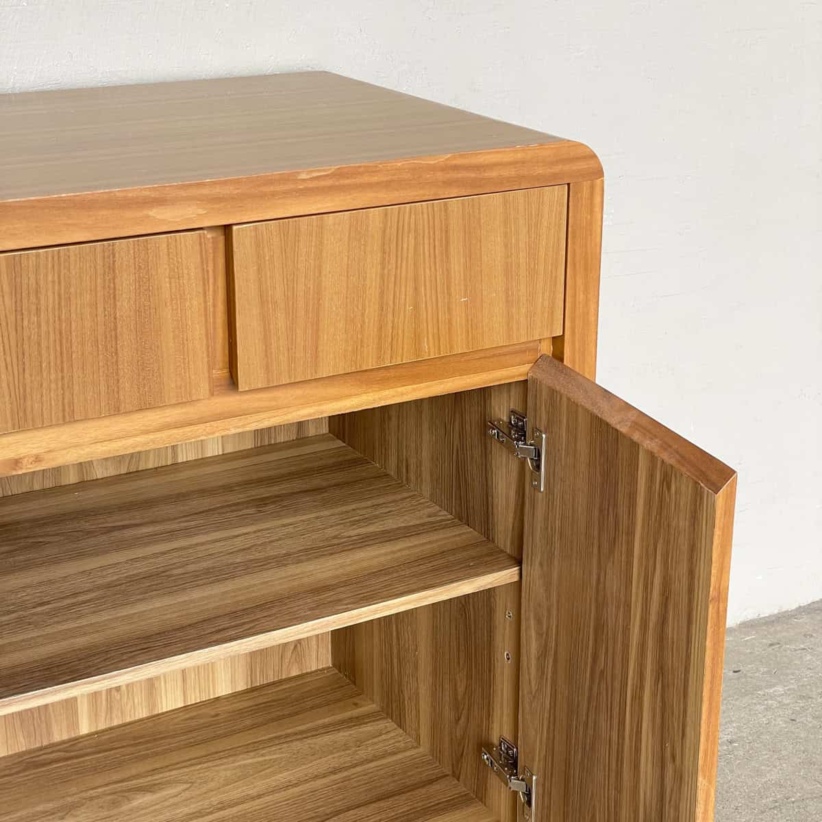 4-Door Curved Corner Wooden Sideboard