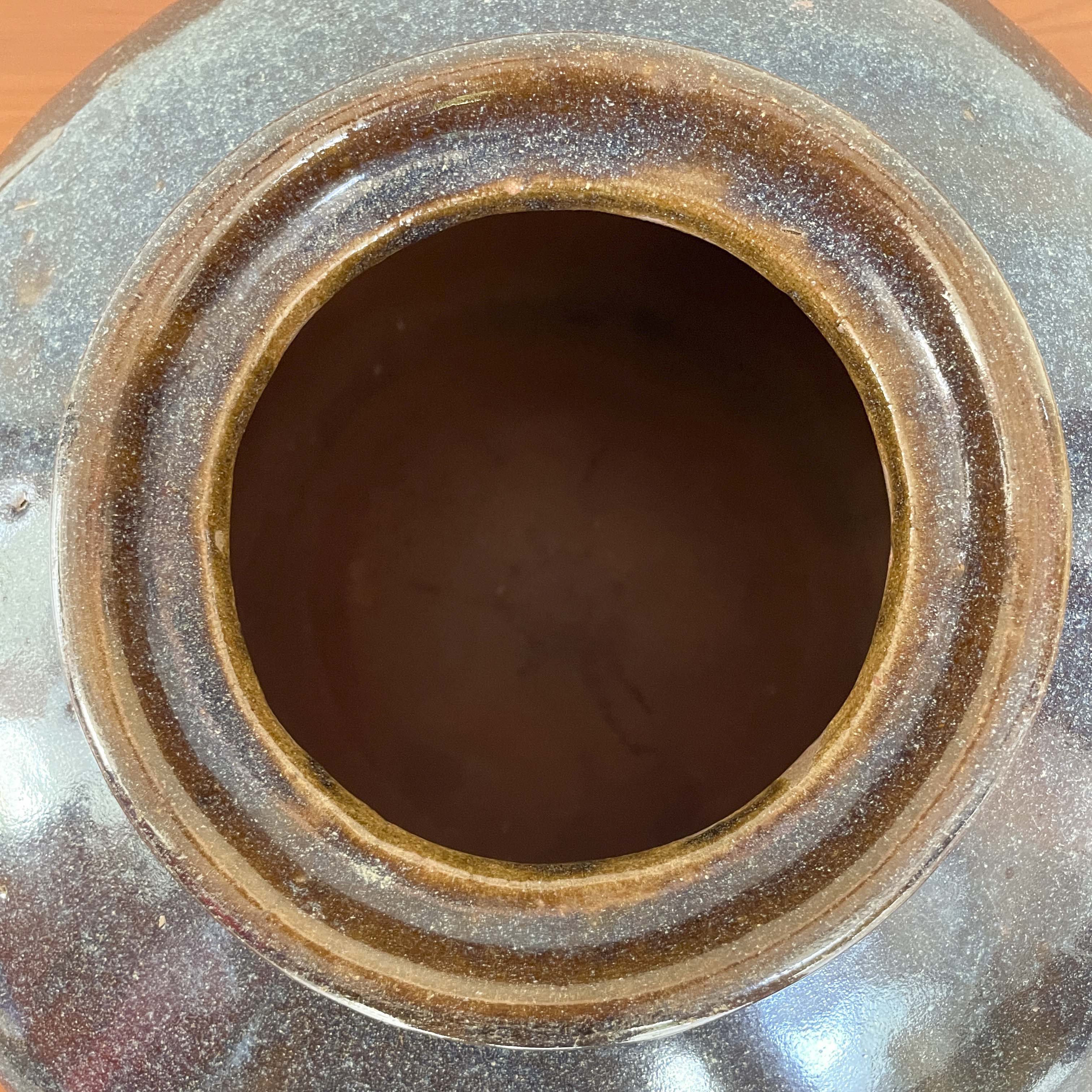 Rustic Brown Glazed Ceramic Vessel