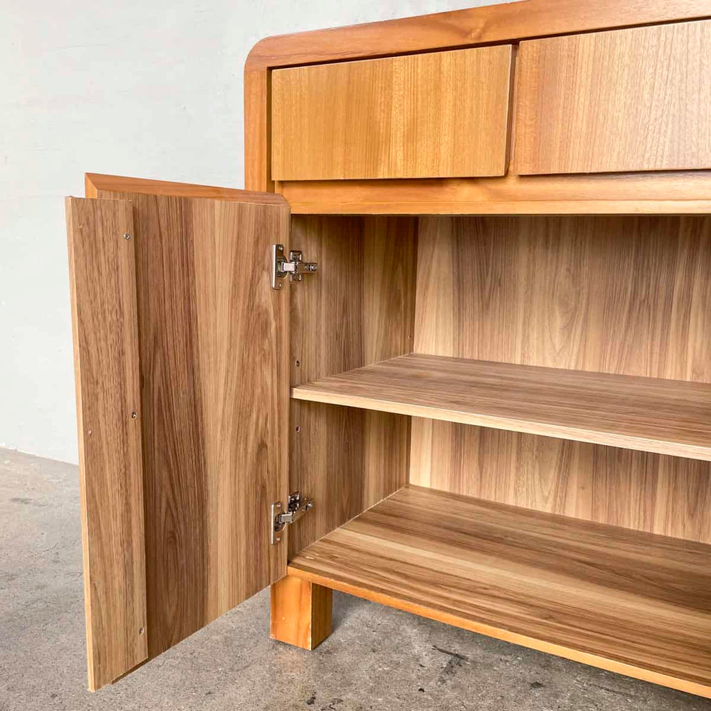 4-Door Curved Corner Wooden Sideboard