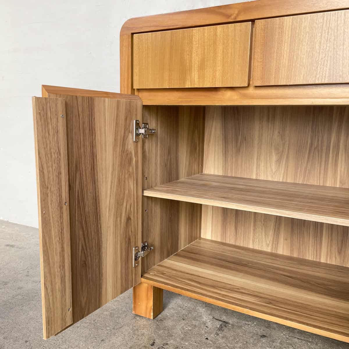 4-Door Curved Corner Wooden Sideboard
