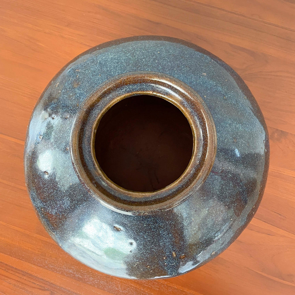Rustic Brown Glazed Ceramic Vessel