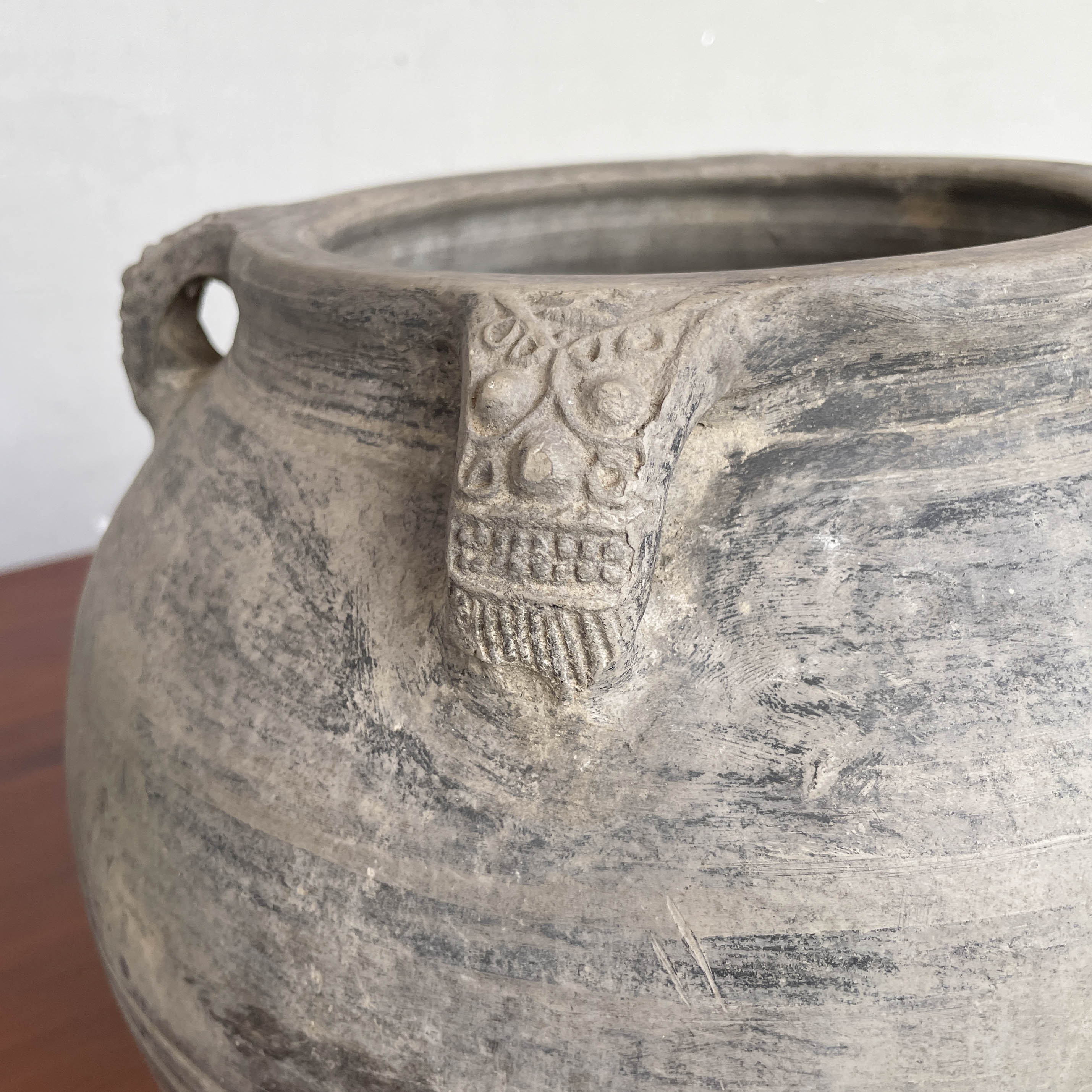 Weathered Grey Ceramic Pot