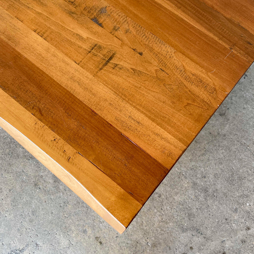 Solid Wood Dining Table with Black Metal Legs (140cm)