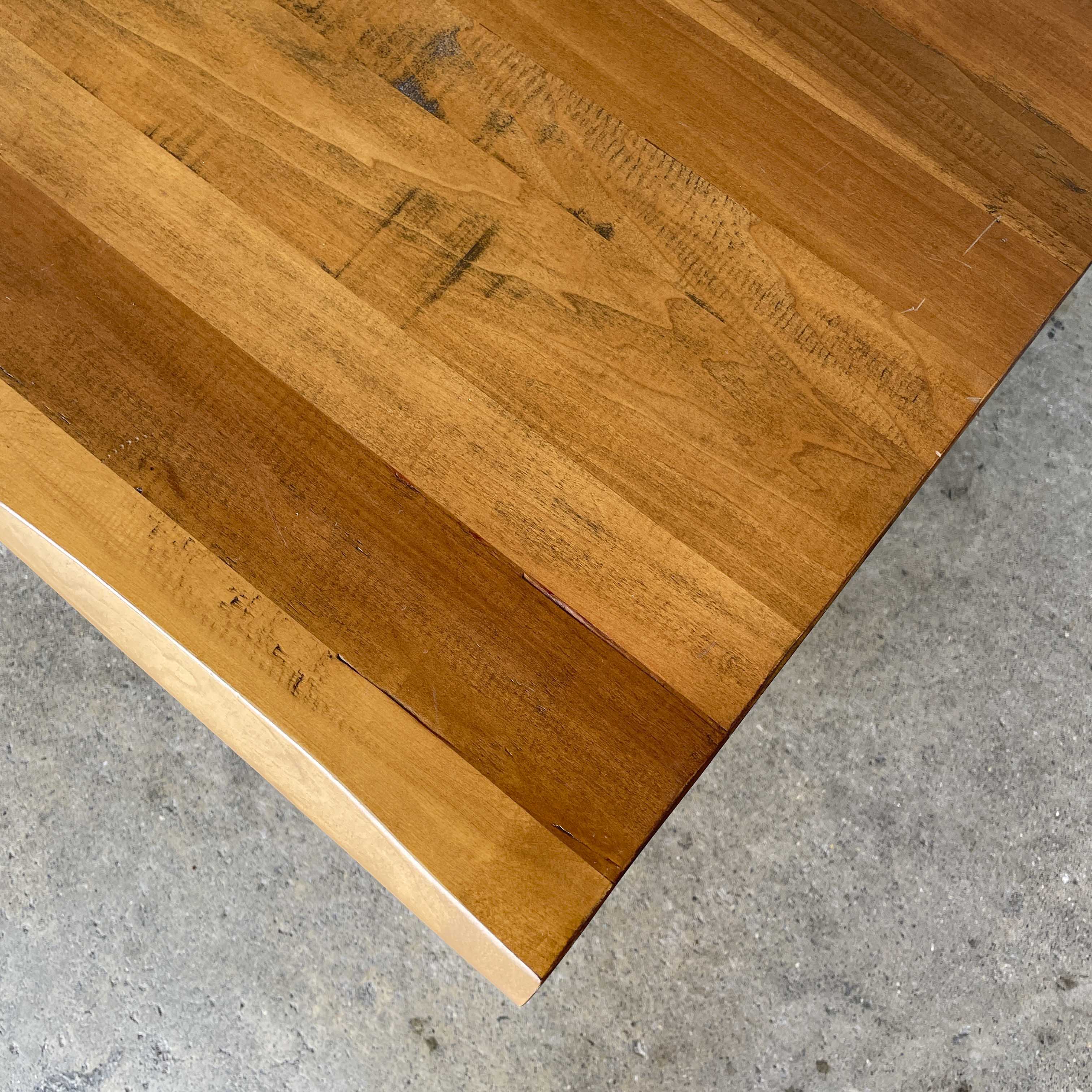Solid Wood Dining Table with Black Metal Legs (140cm)