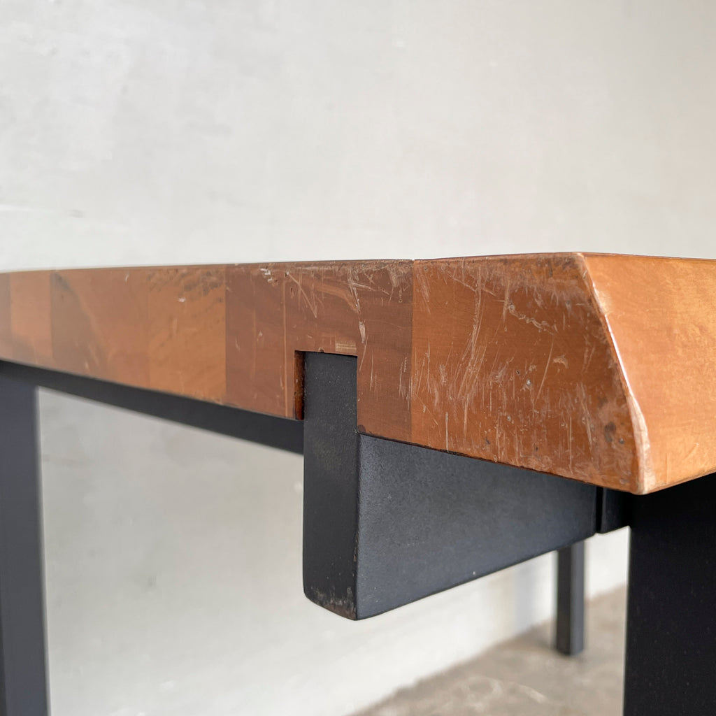 Solid Wood Dining Table with Black Metal Legs (140cm)