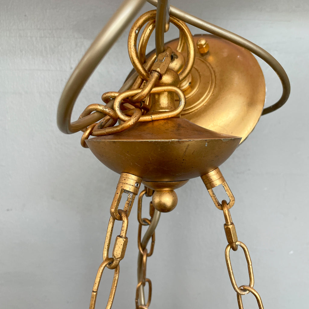 Gold Ribbed Bowl Pendant Light