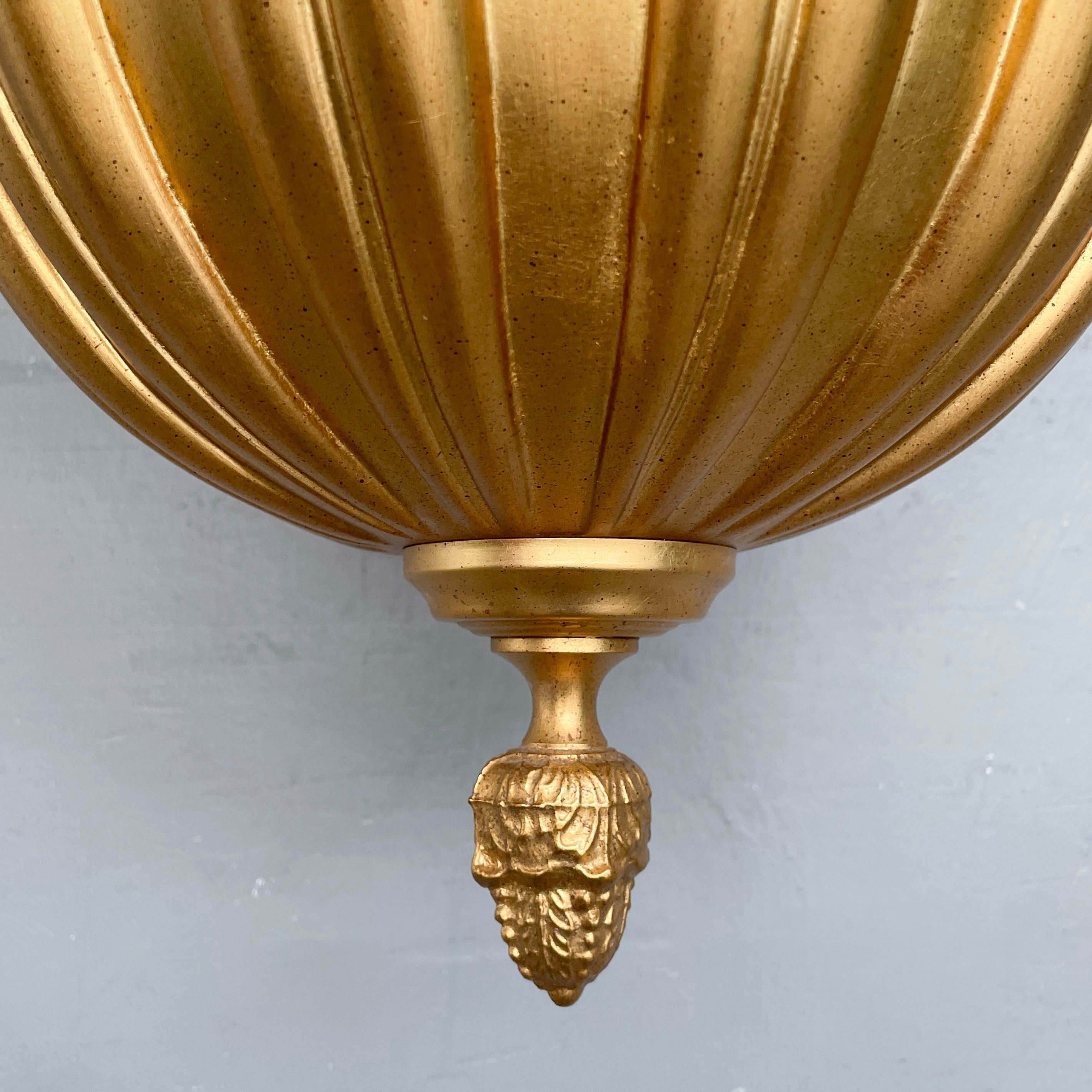Gold Ribbed Bowl Pendant Light