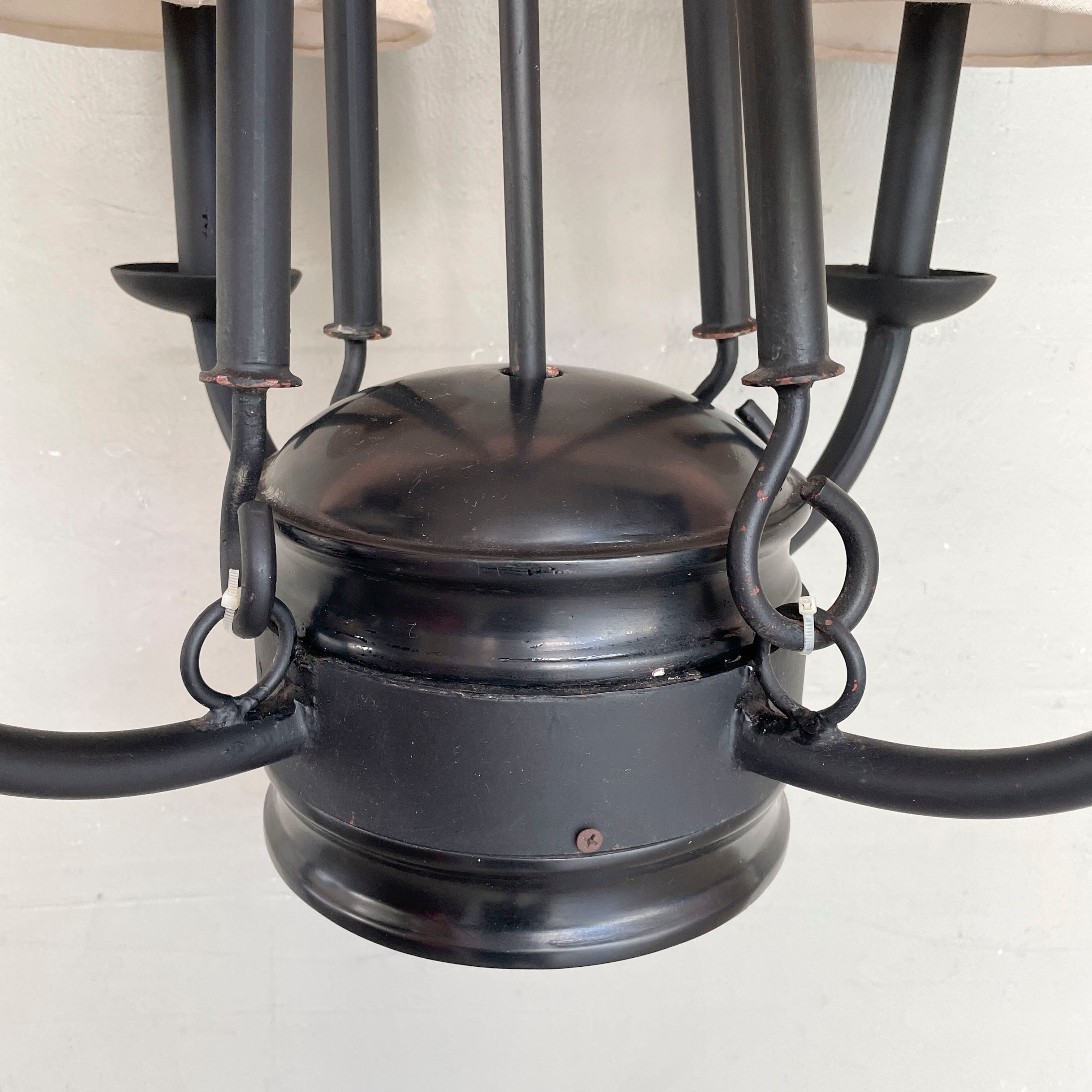 4-Arm Classic Black Frame Chandelier
