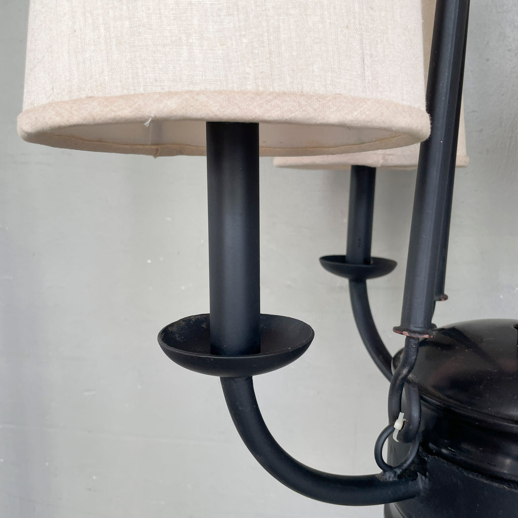 4-Arm Classic Black Frame Chandelier