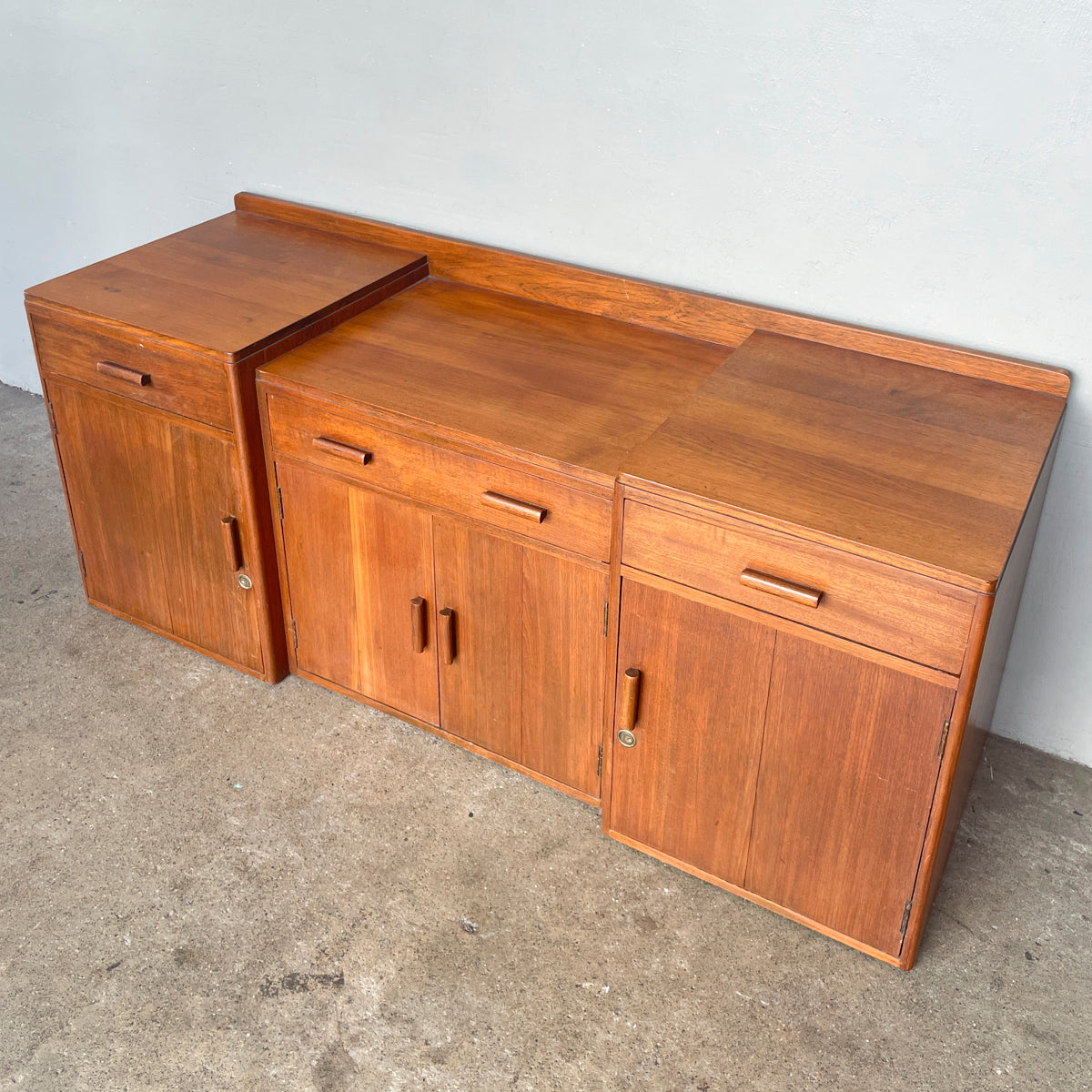 Vintage Teak Stepped Sideboard