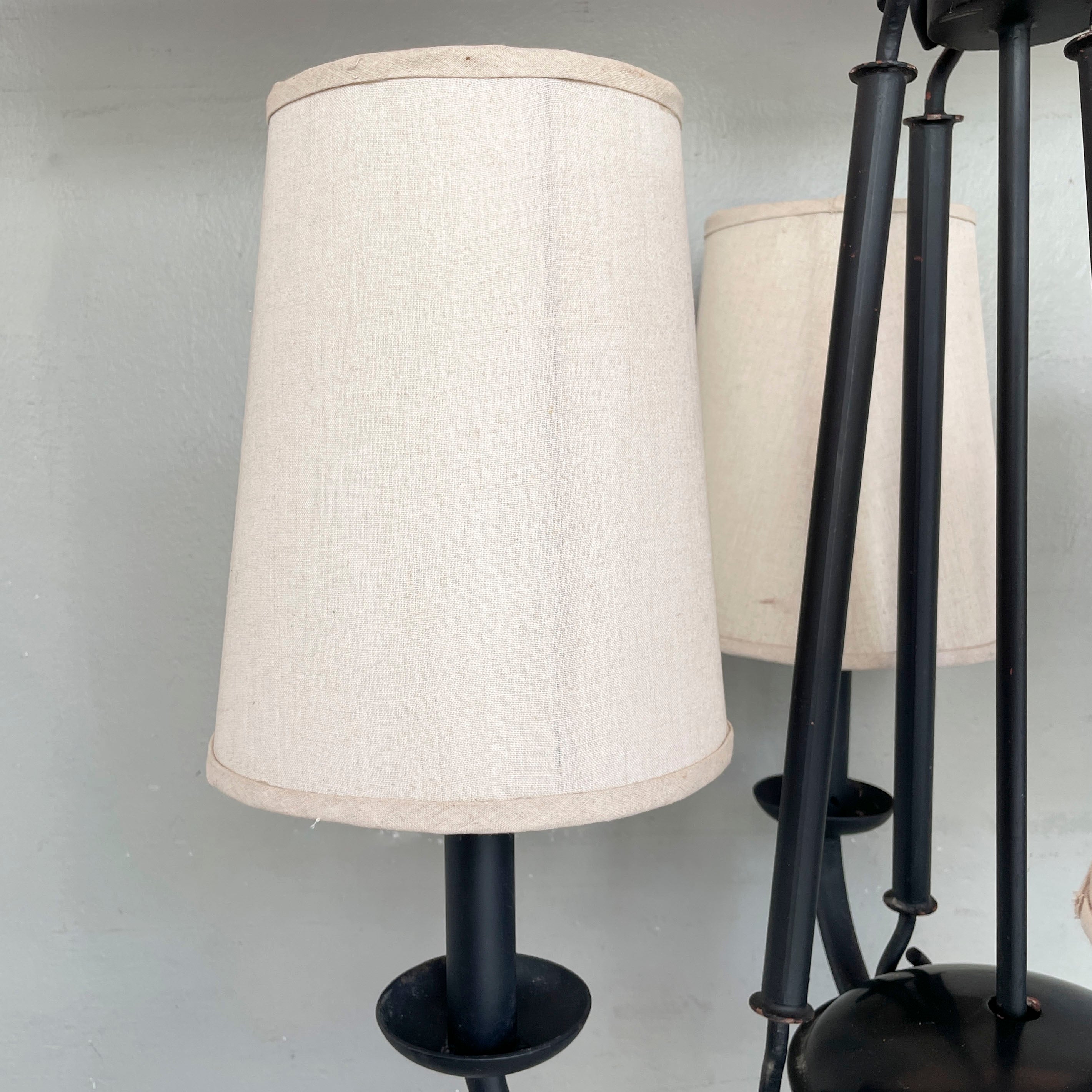 4-Arm Classic Black Frame Chandelier