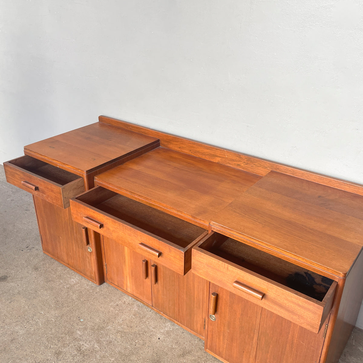 Vintage Teak Stepped Sideboard