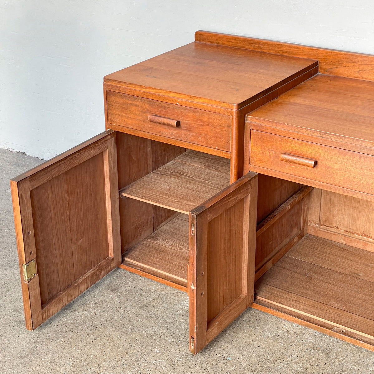 Vintage Teak Stepped Sideboard