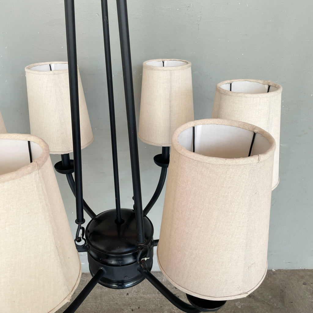 6-Arm Classic Black Frame Chandelier