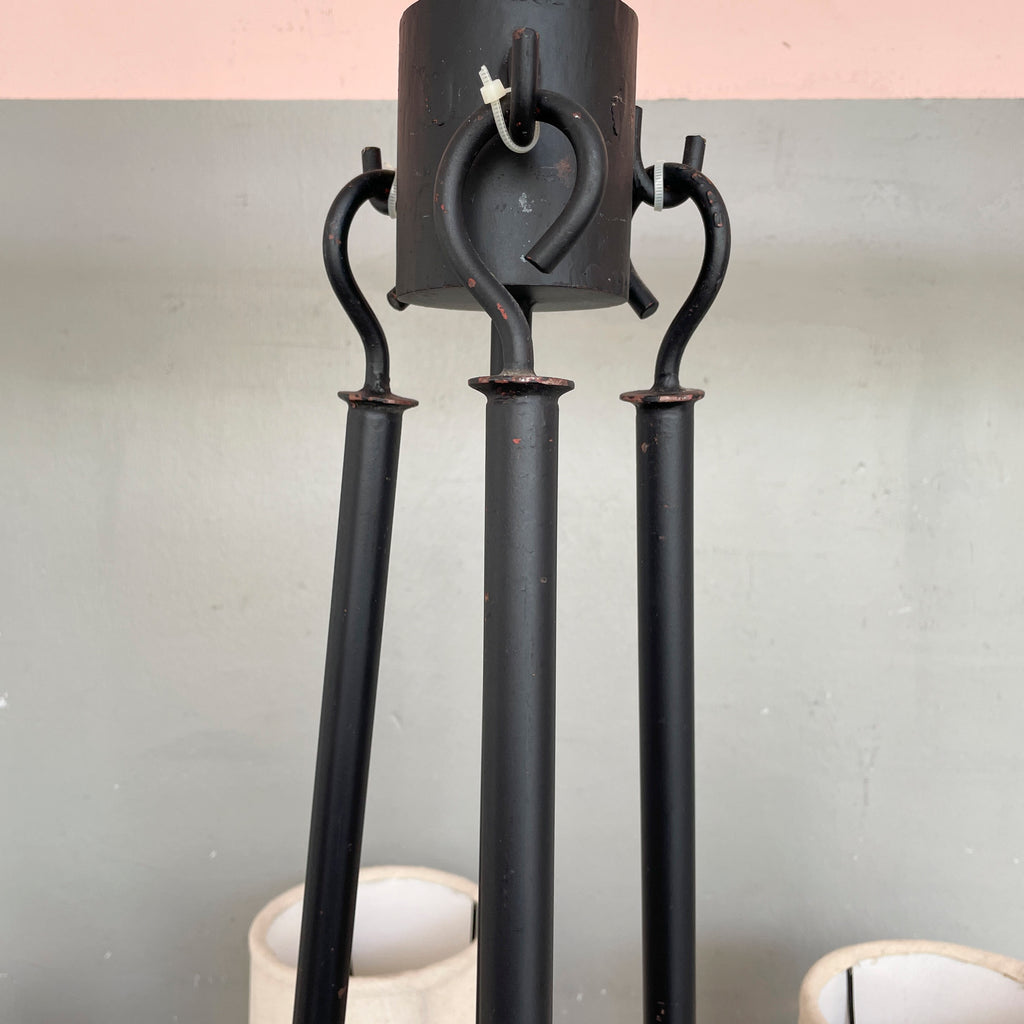 6-Arm Classic Black Frame Chandelier