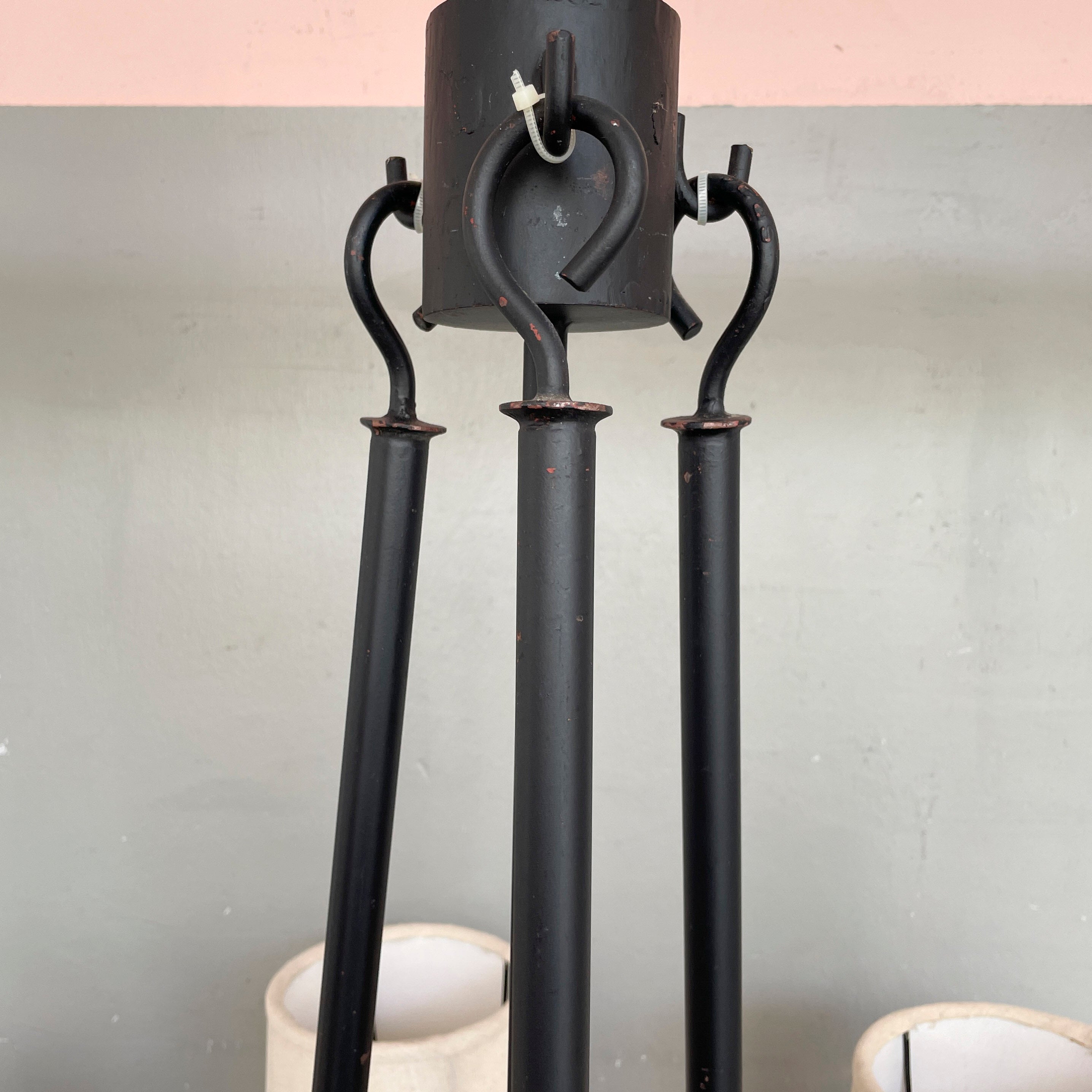 6-Arm Classic Black Frame Chandelier