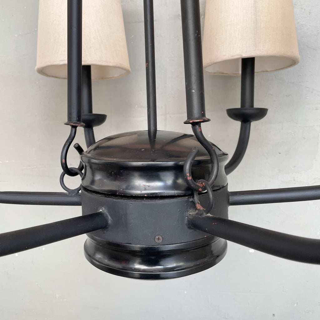 6-Arm Classic Black Frame Chandelier