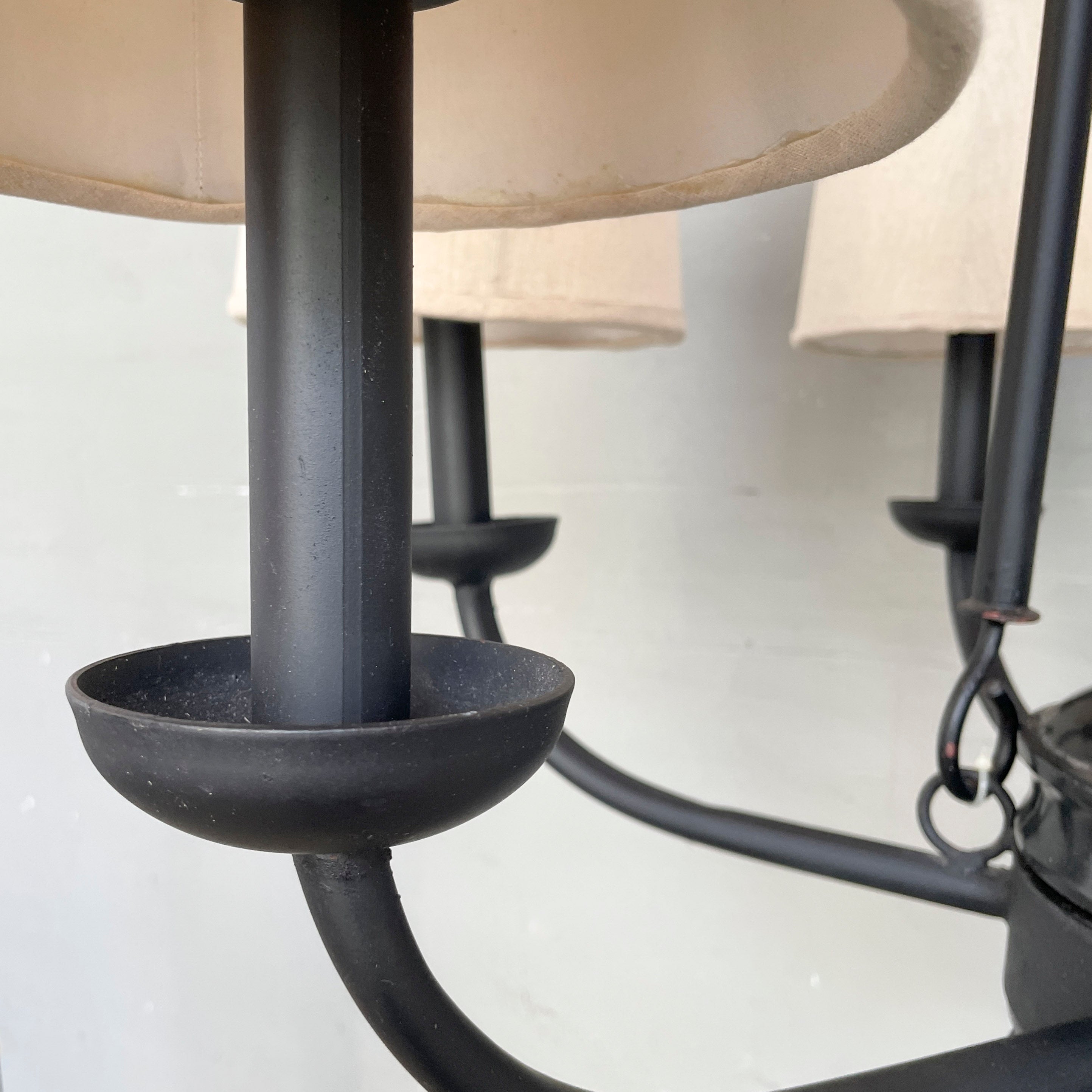 6-Arm Classic Black Frame Chandelier