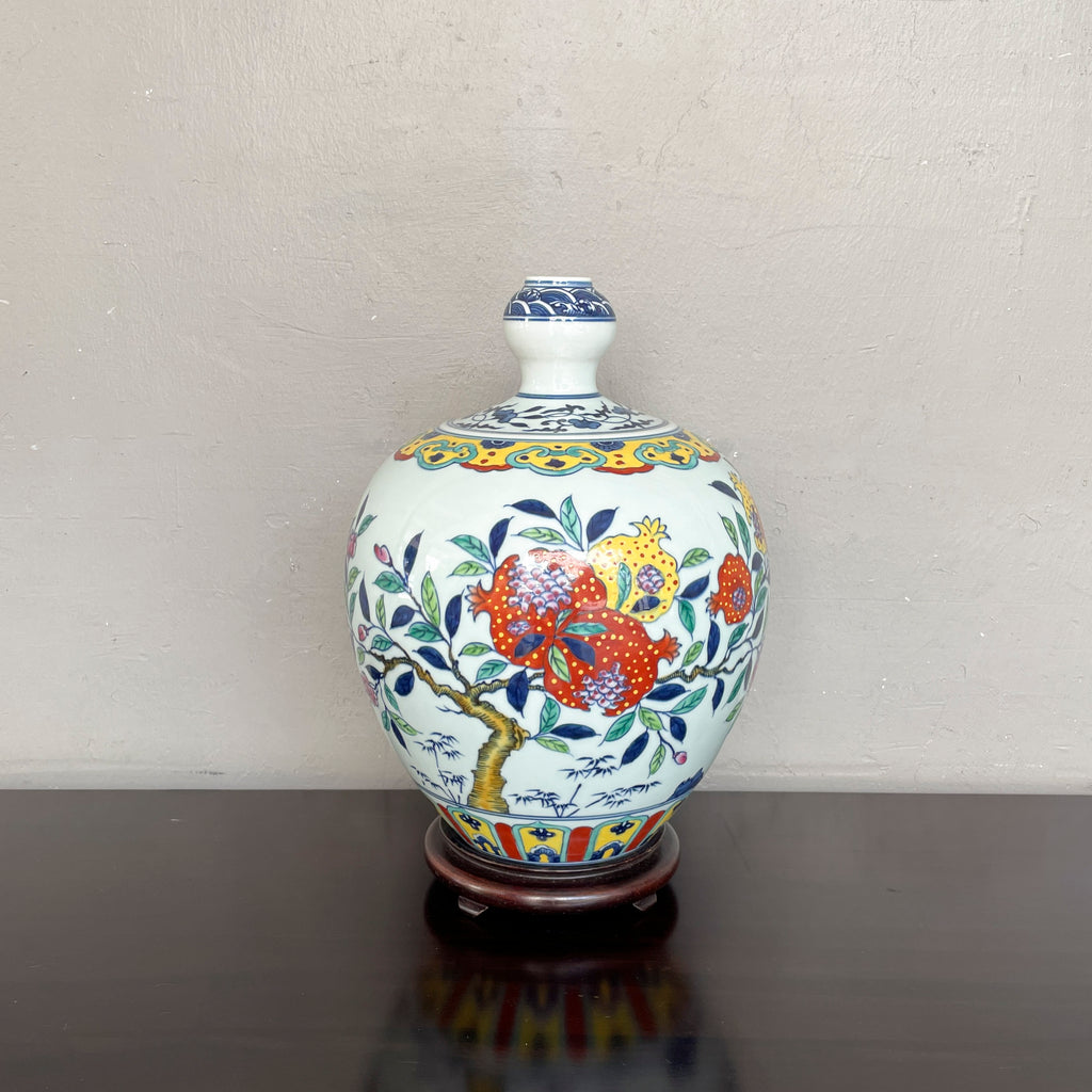 Chinese Porcelain Vase with Pomegranate Motifs