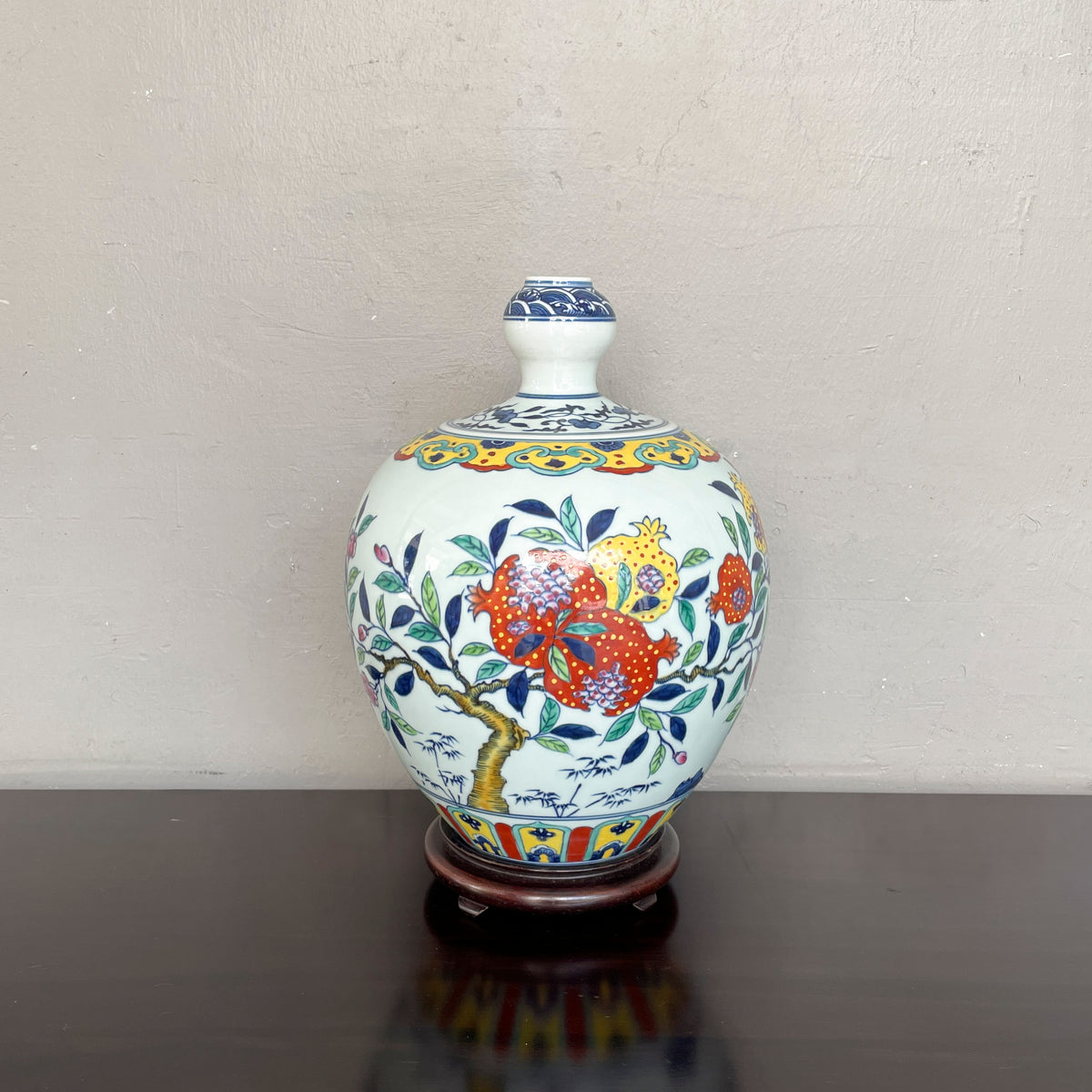 Chinese Porcelain Vase with Pomegranate Motifs