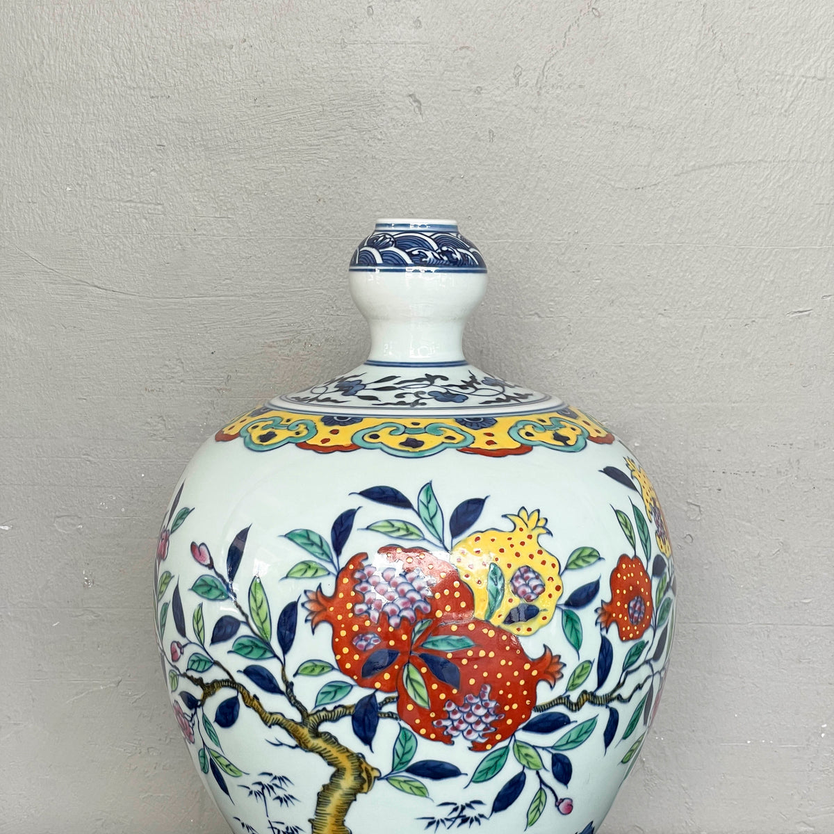 Chinese Porcelain Vase with Pomegranate Motifs