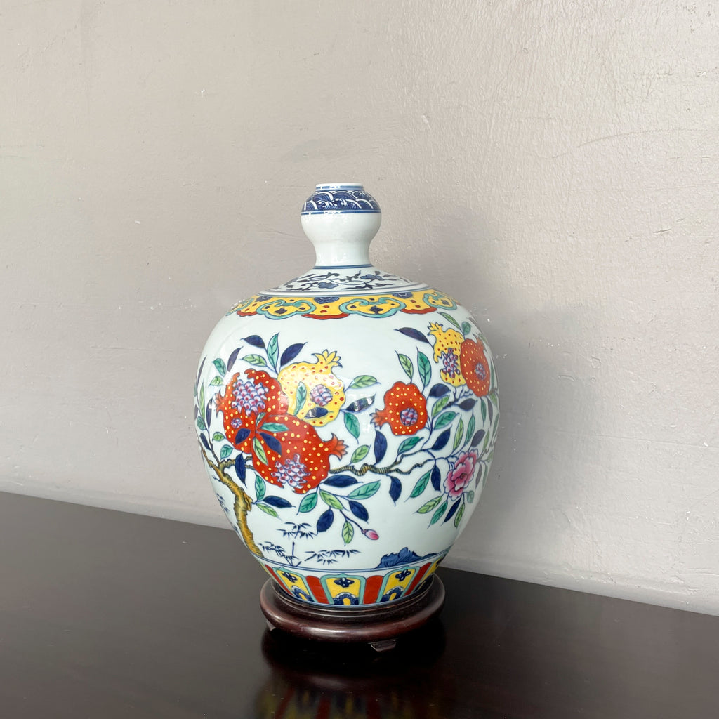 Chinese Porcelain Vase with Pomegranate Motifs