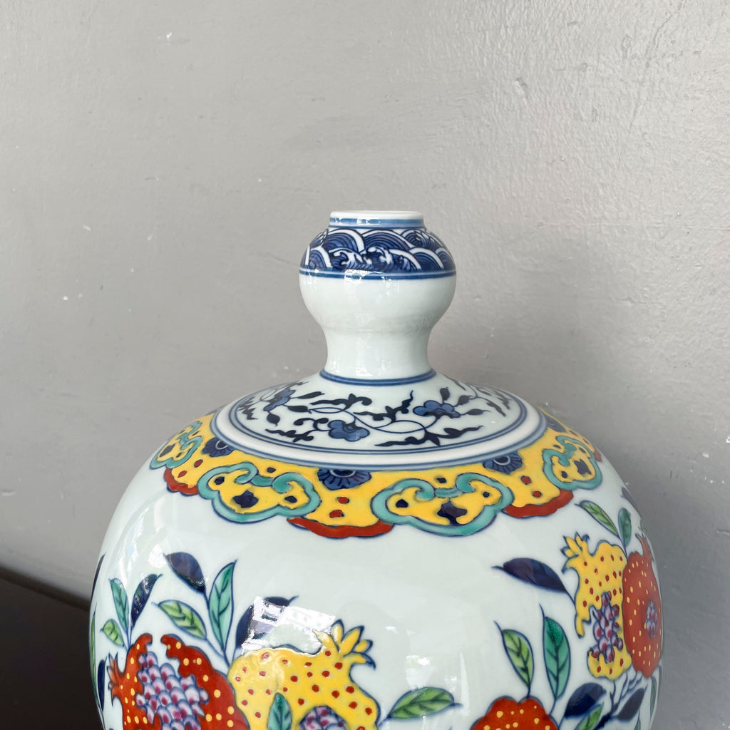 Chinese Porcelain Vase with Pomegranate Motifs