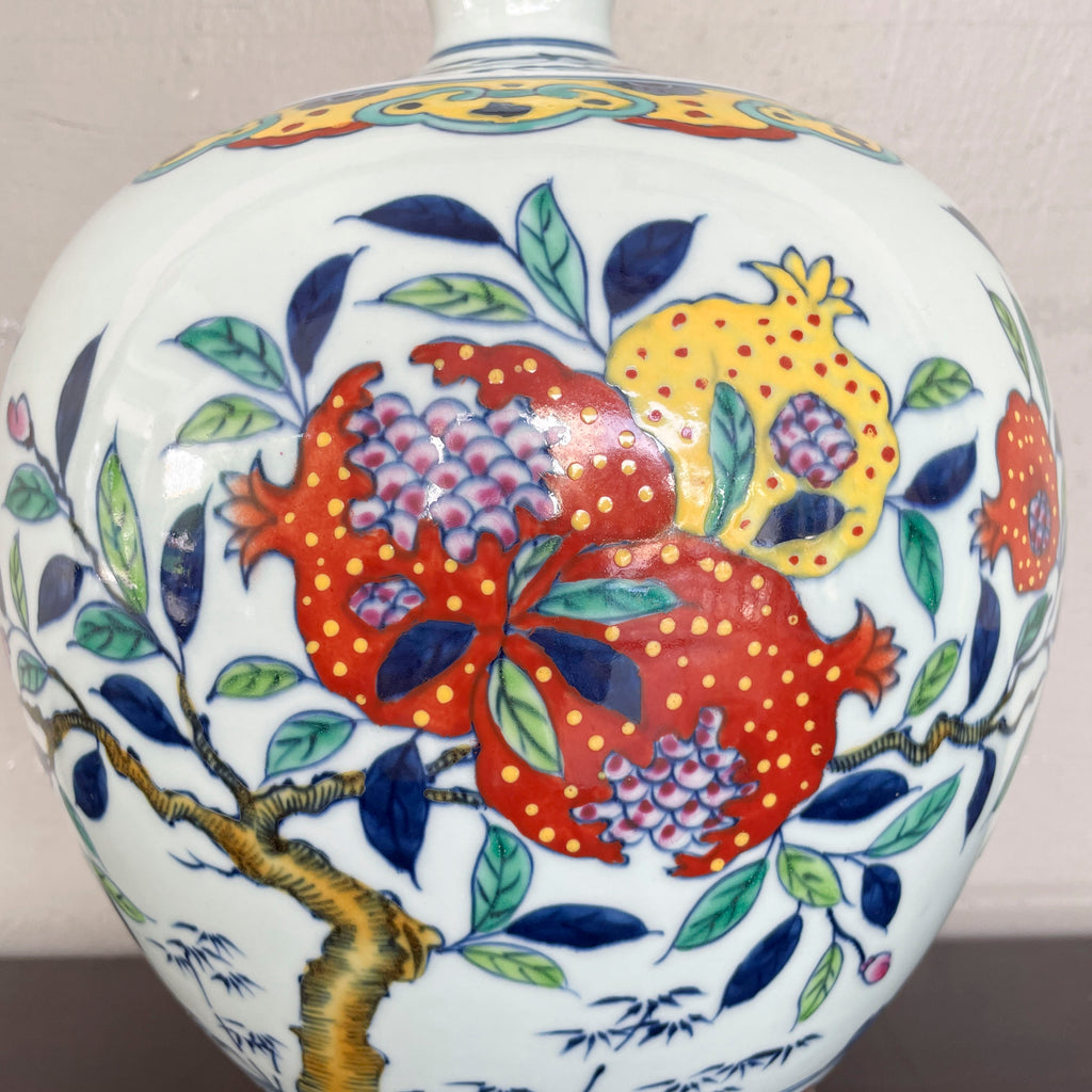 Chinese Porcelain Vase with Pomegranate Motifs