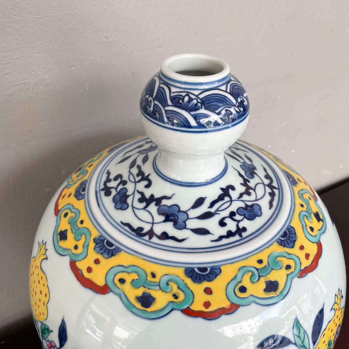 Chinese Porcelain Vase with Pomegranate Motifs