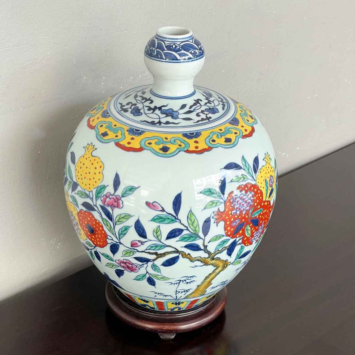 Chinese Porcelain Vase with Pomegranate Motifs