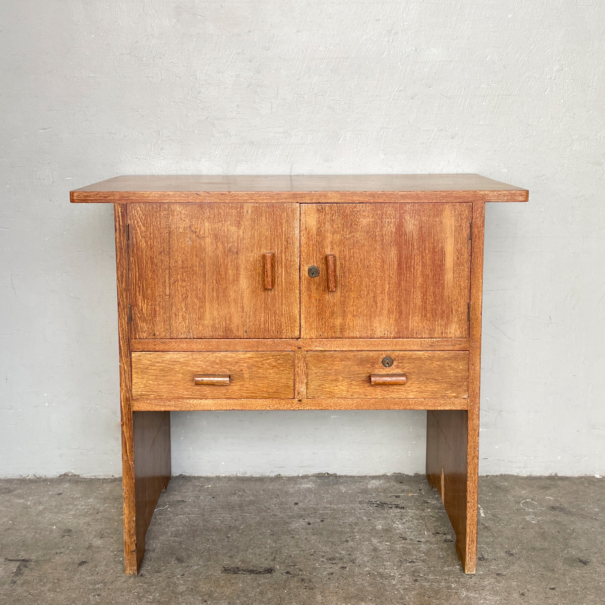 Vintage Burmese Teak Side Cabinet