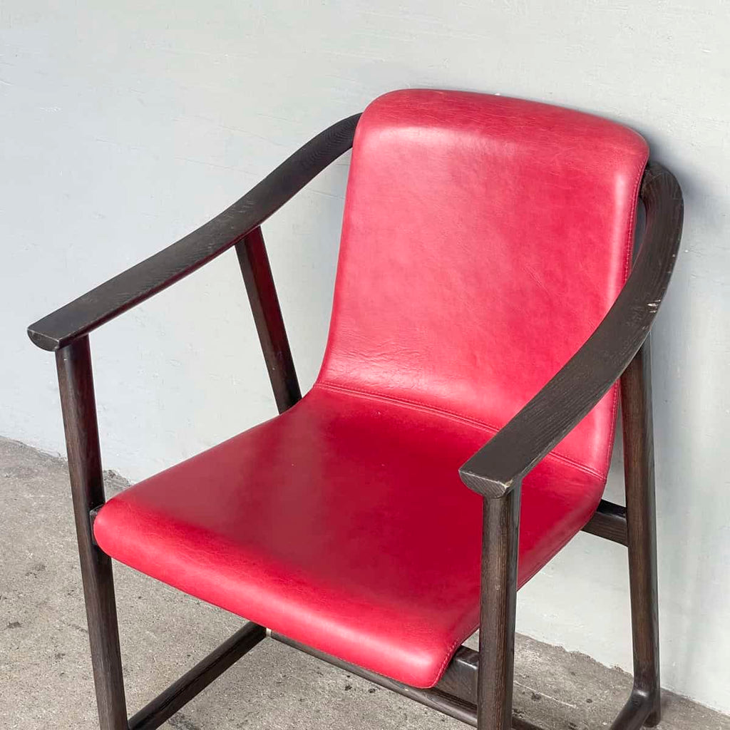 Mandarin Dining Armchair by Stellar Works (Red Leather)