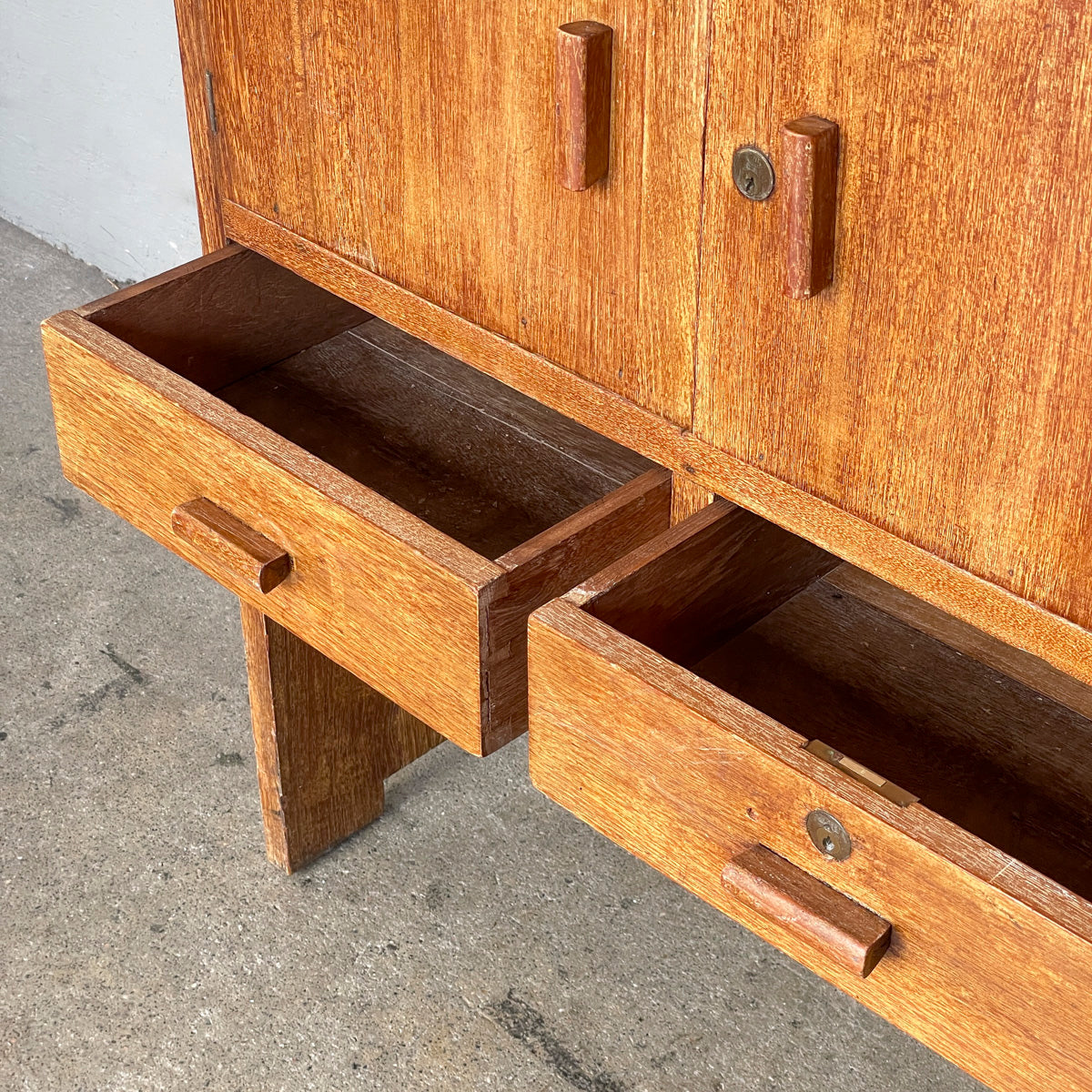 Vintage Burmese Teak Side Cabinet