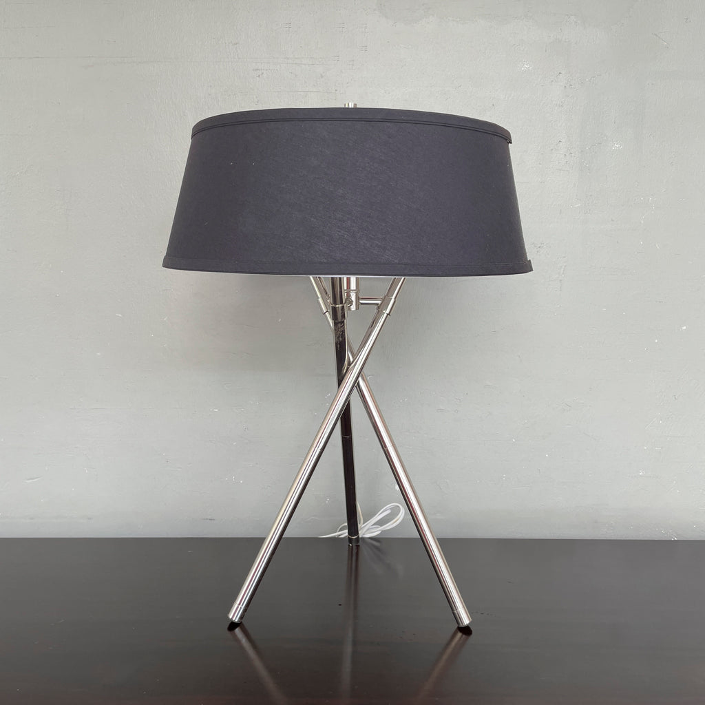 Polished Metal Tripod Table Lamp