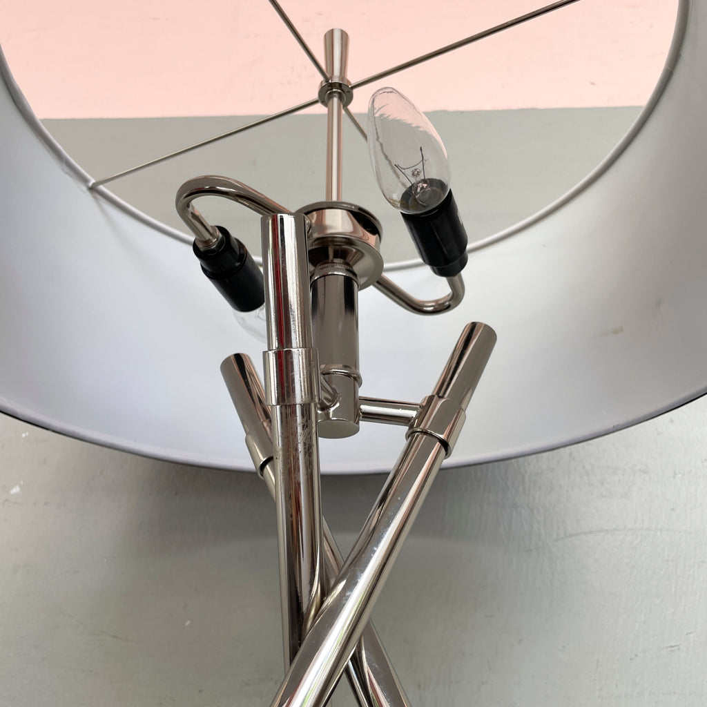Polished Metal Tripod Table Lamp