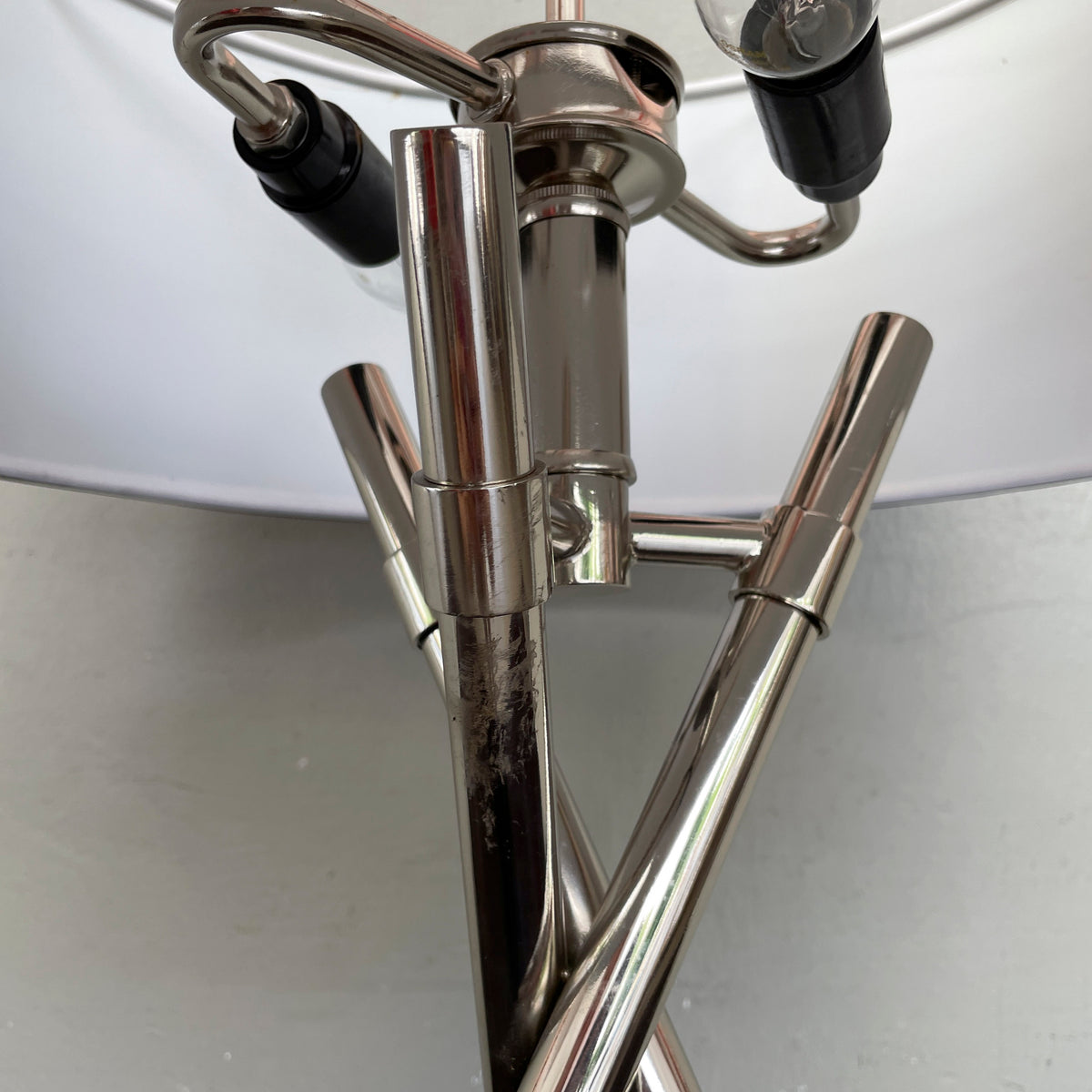 Polished Metal Tripod Table Lamp