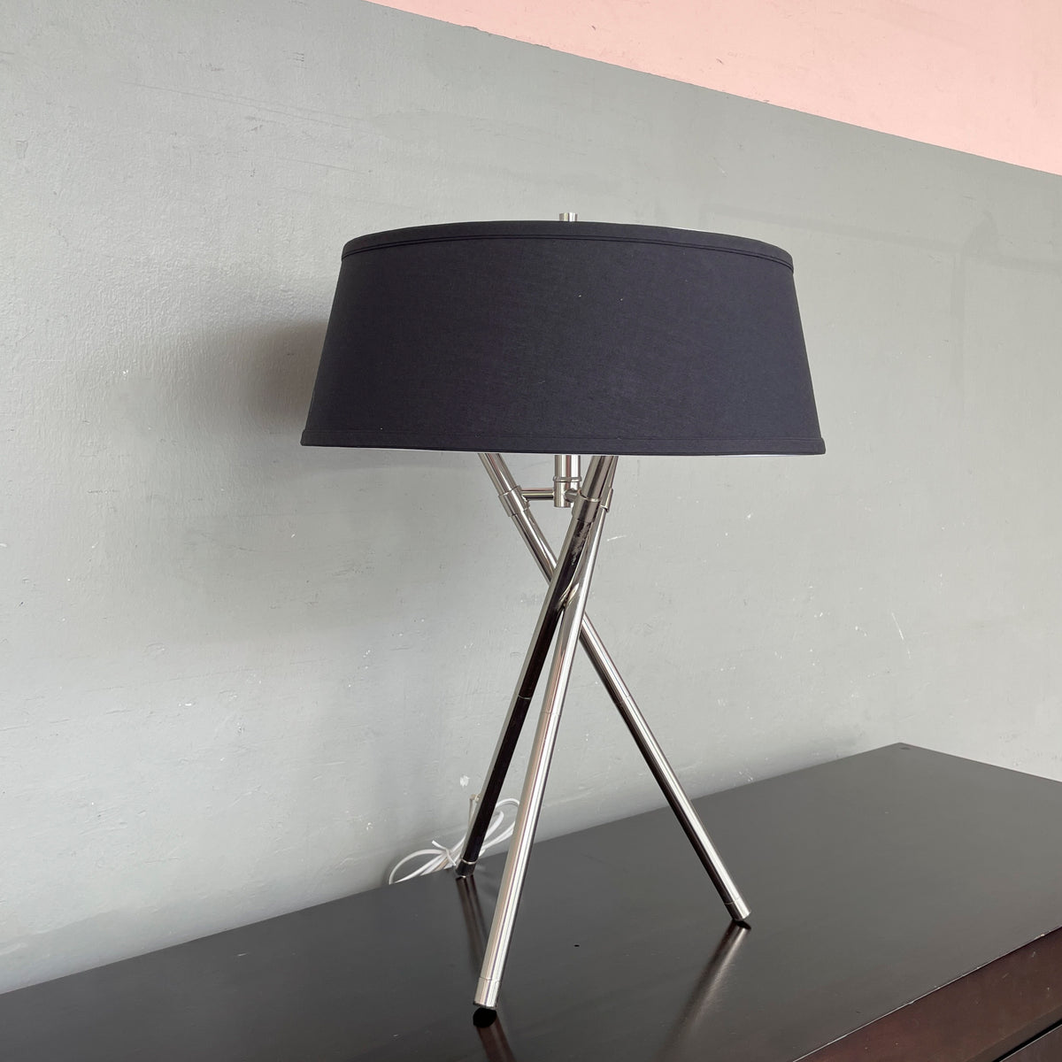 Polished Metal Tripod Table Lamp